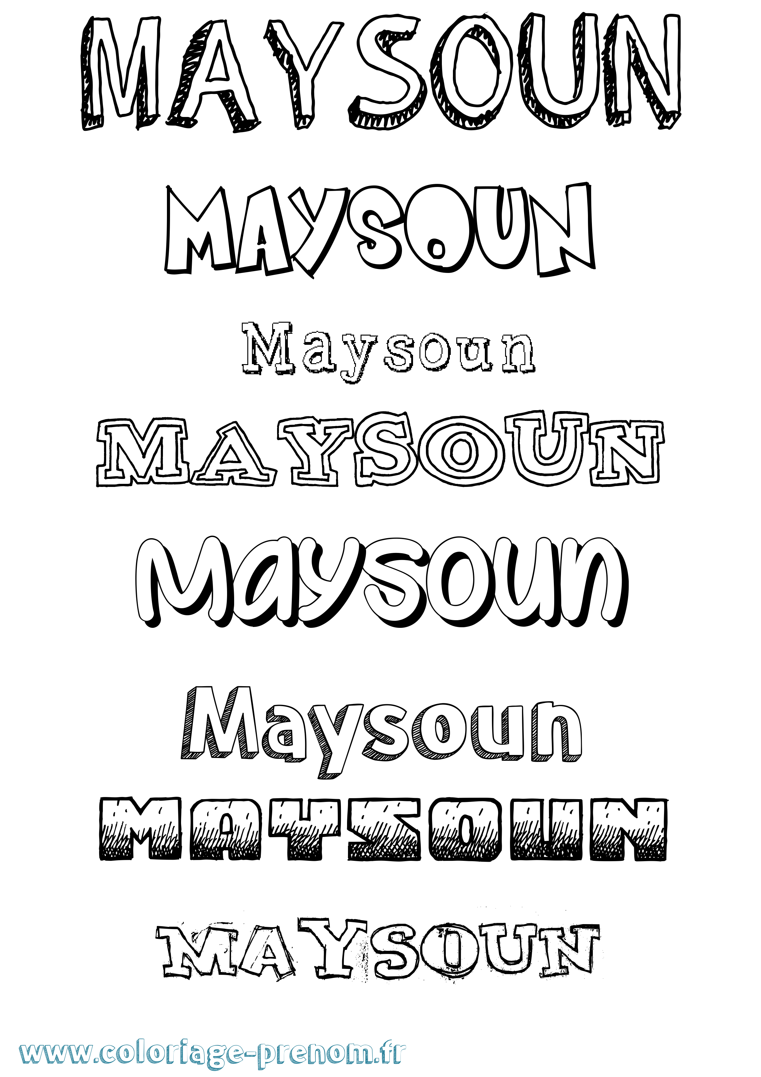 Coloriage prénom Maysoun Dessiné