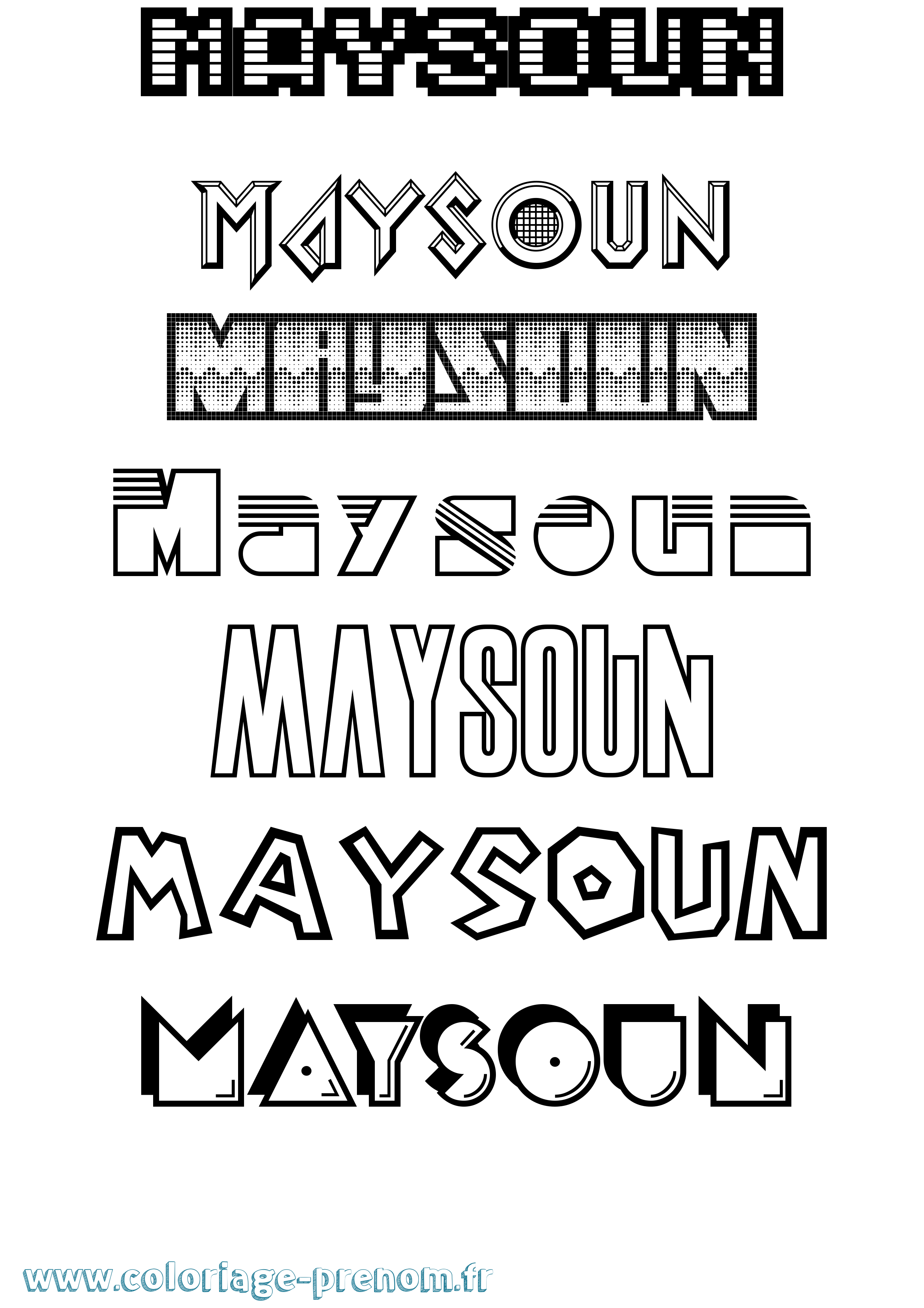 Coloriage prénom Maysoun Jeux Vidéos