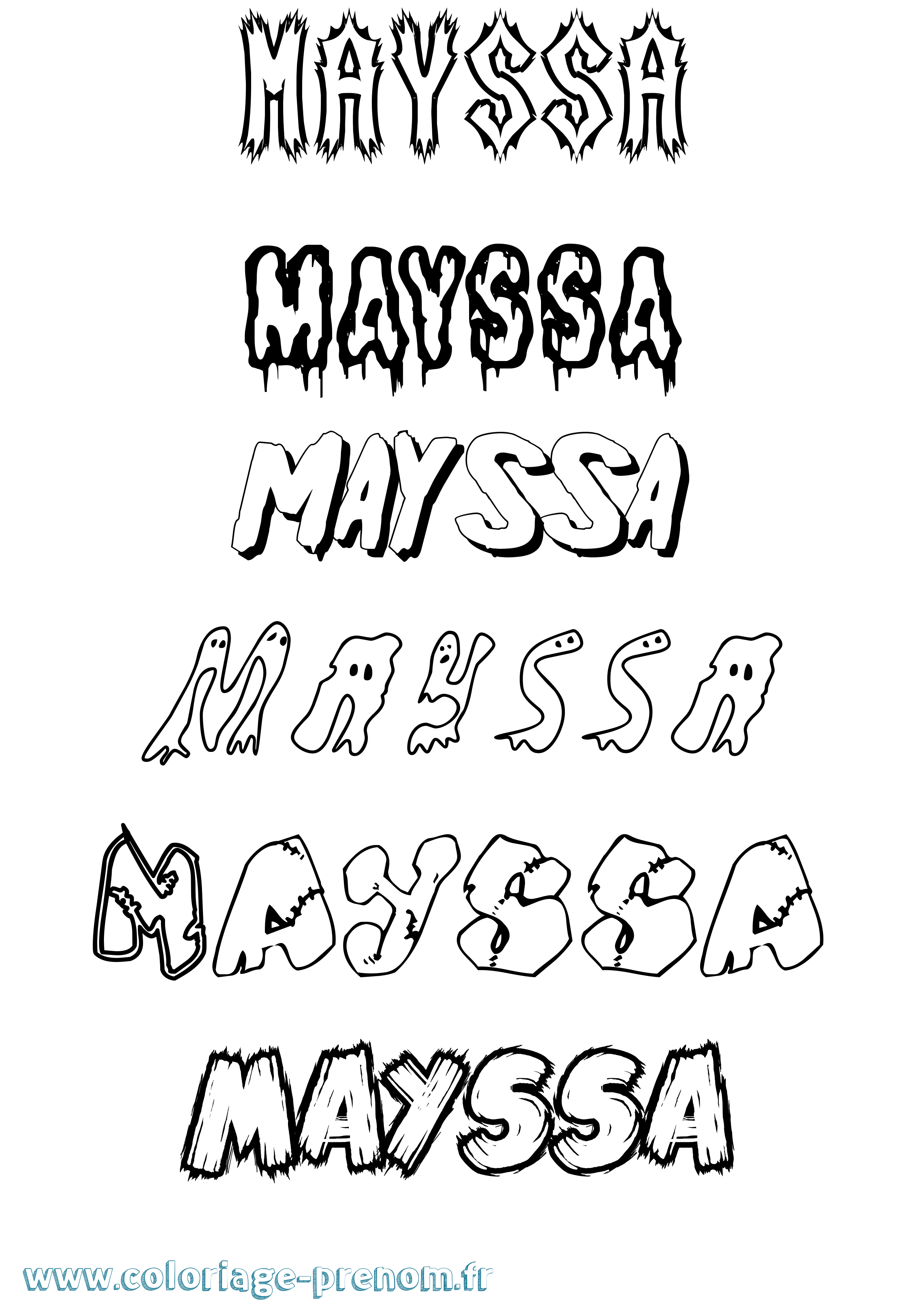 Coloriage Mayssa Frisson Coloriage prénom Mayssa Frisson