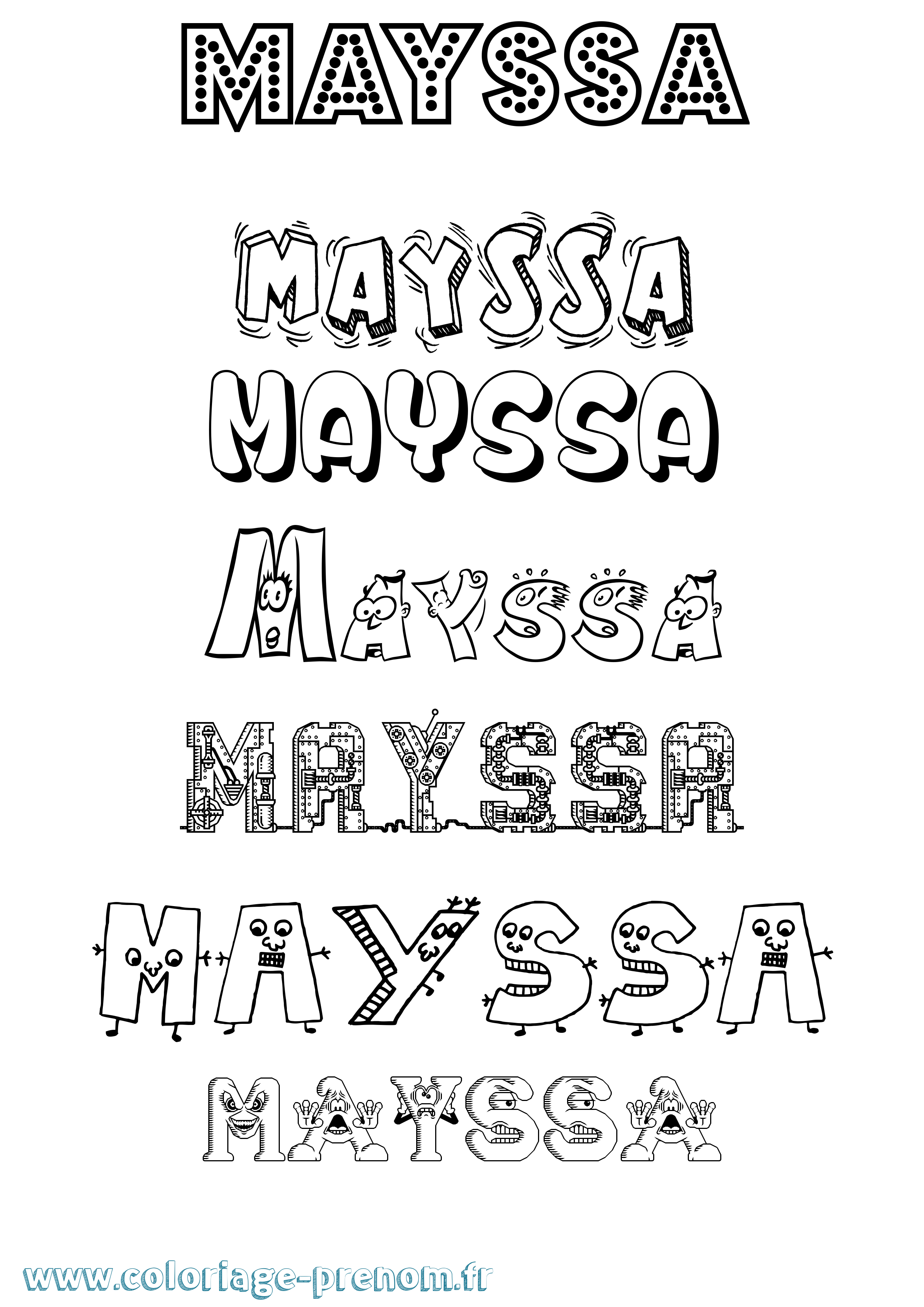 Coloriage Mayssa Fun Coloriage prénom Mayssa Fun