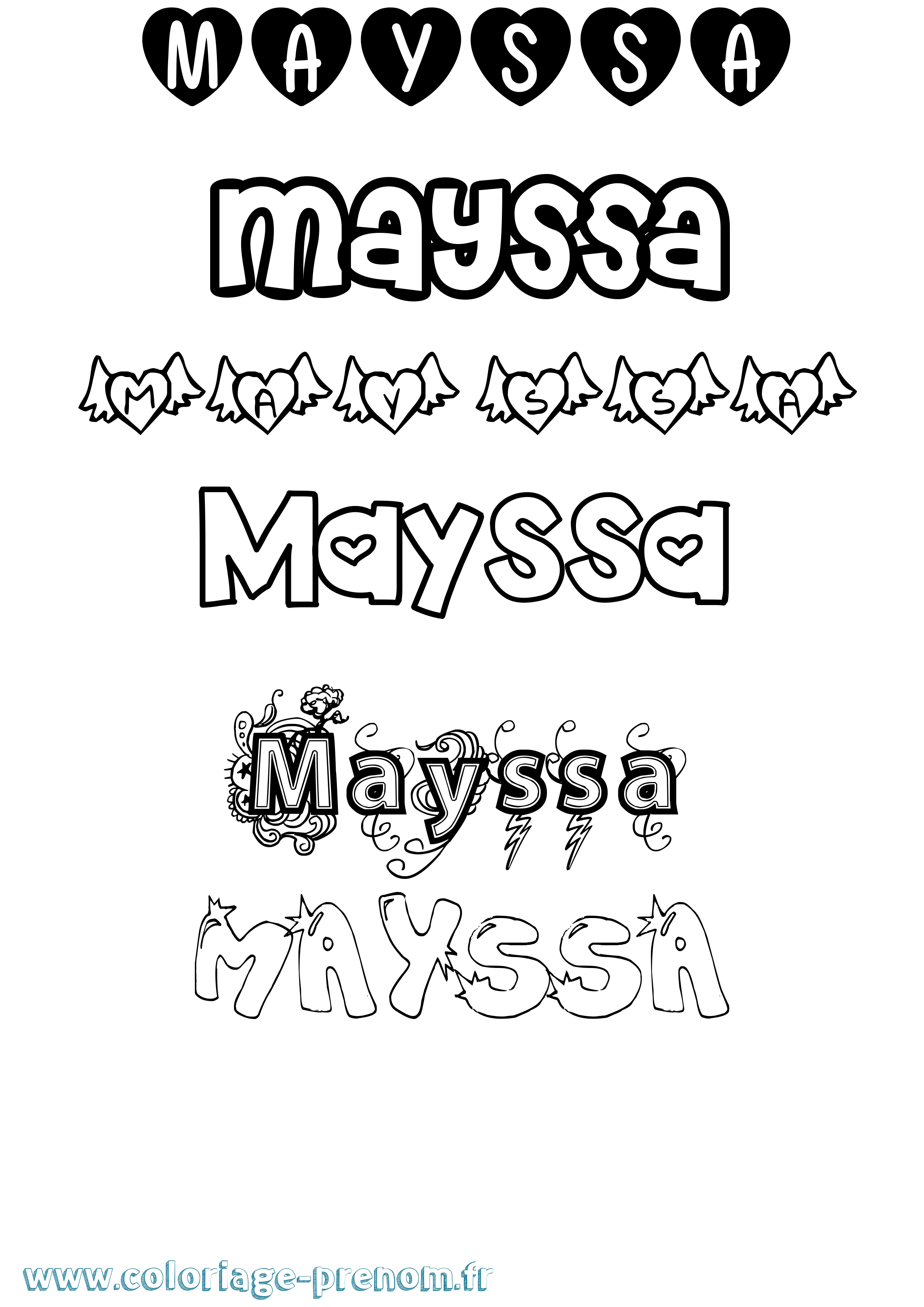 Coloriage Mayssa Girly Coloriage prénom Mayssa Girly
