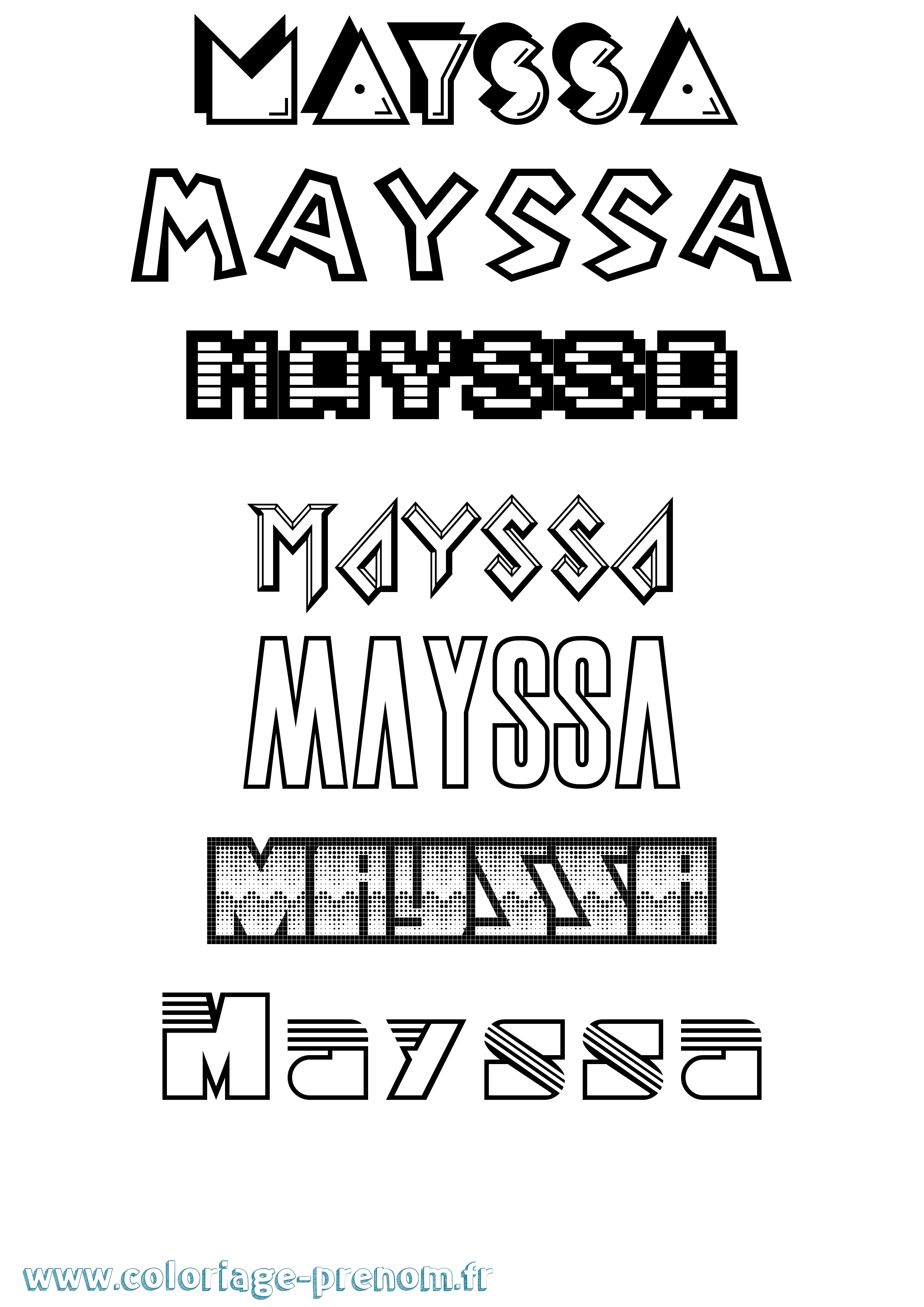 Coloriage Mayssa Jeux Vidéos Coloriage prénom Mayssa Jeux Vidéos