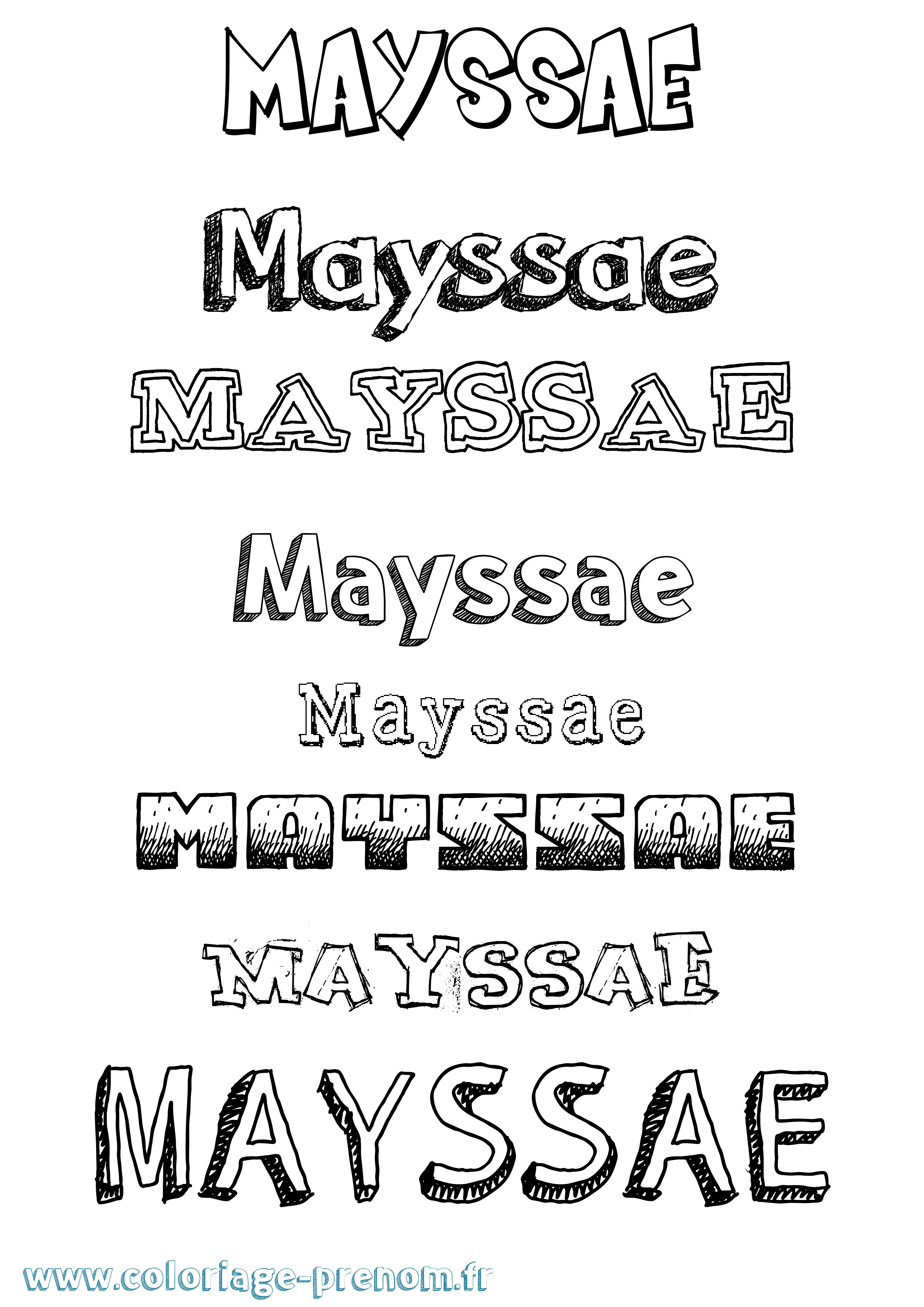 Coloriage Mayssae Dessiné Coloriage prénom Mayssae Dessiné