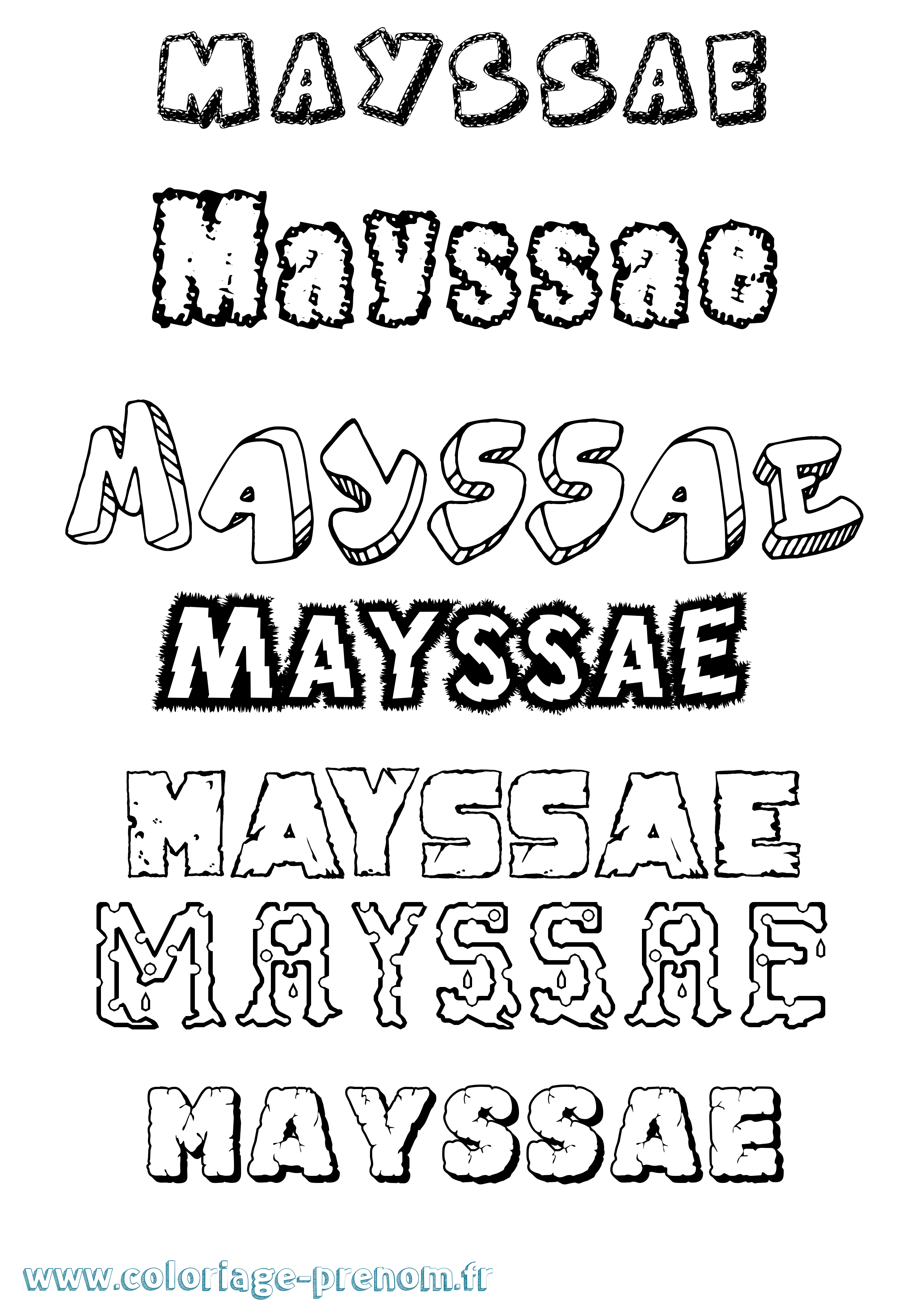 Coloriage Mayssae Destructuré Coloriage prénom Mayssae Destructuré