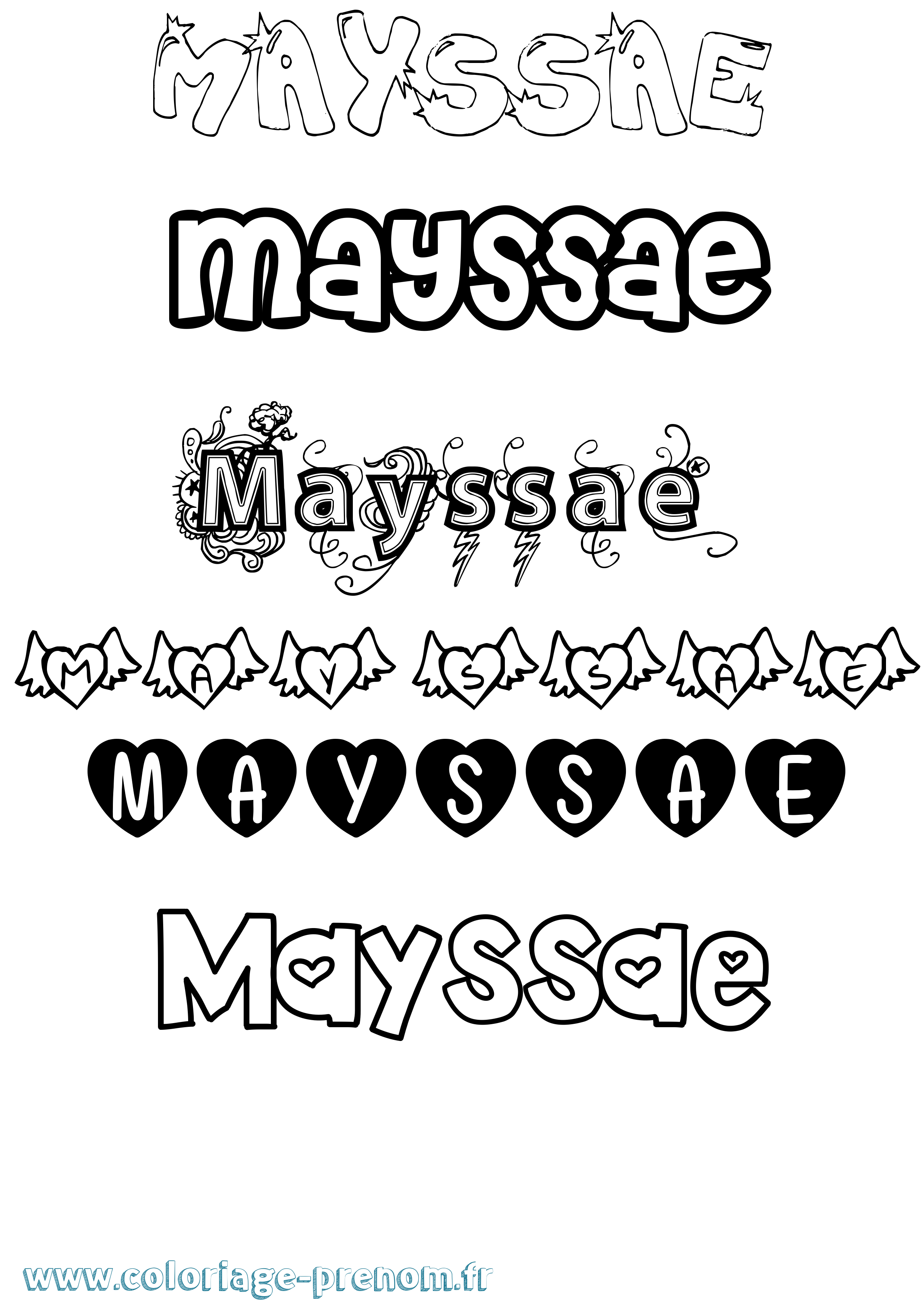 Coloriage Mayssae Girly Coloriage prénom Mayssae Girly