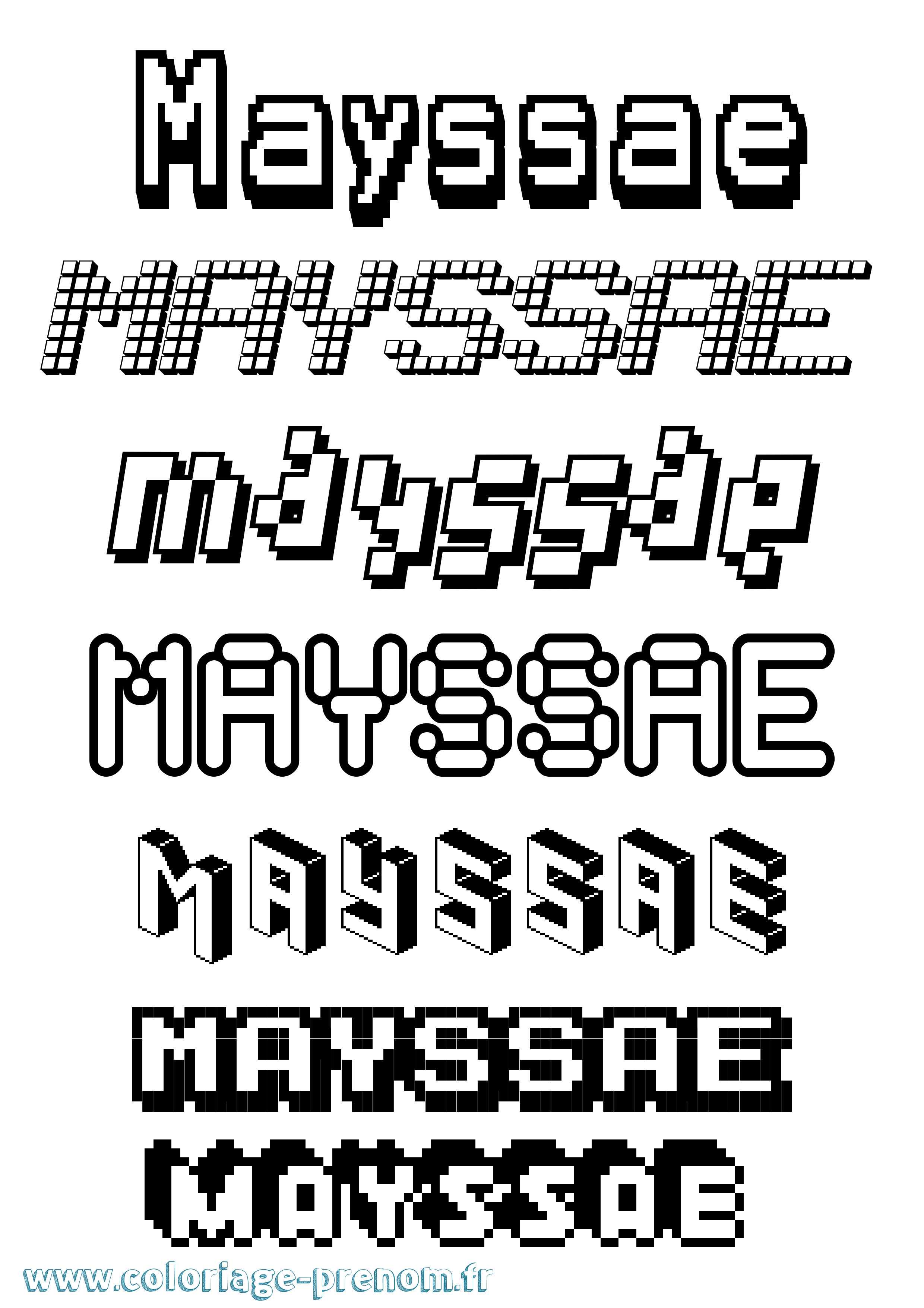Coloriage Mayssae Pixel Coloriage prénom Mayssae Pixel