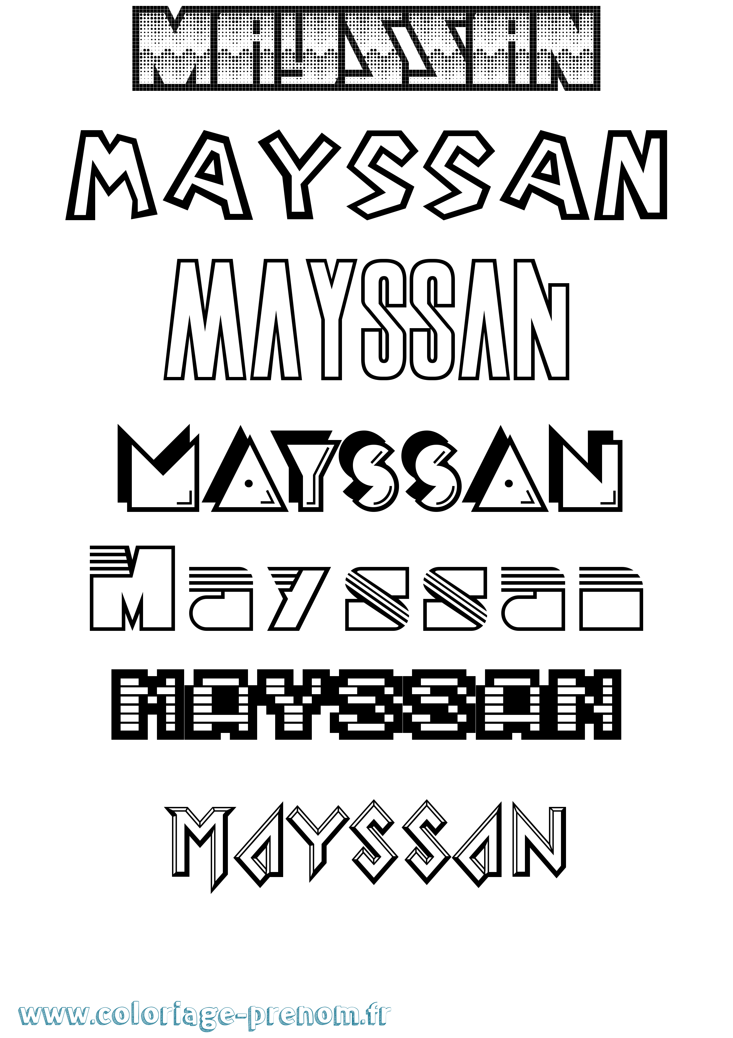 Coloriage prénom Mayssan Jeux Vidéos