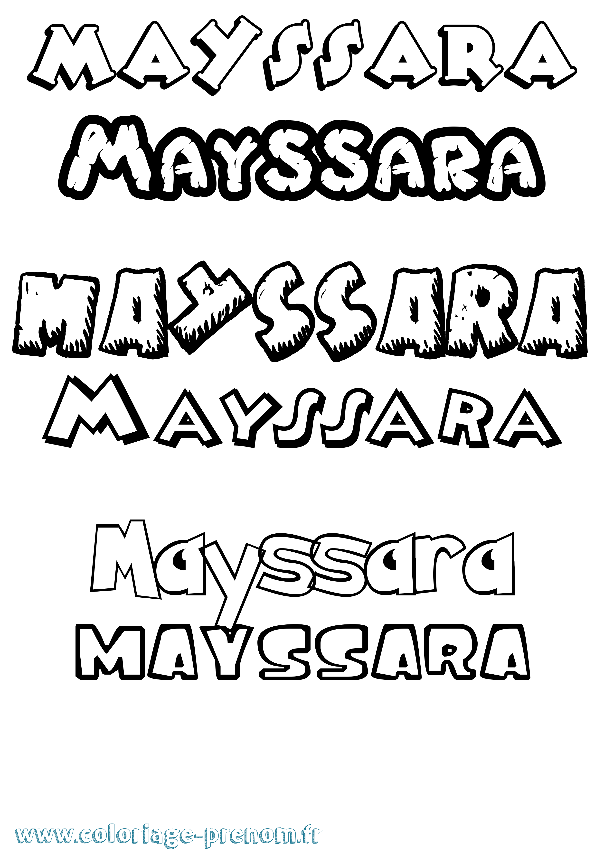 Coloriage prénom Mayssara Dessin Animé