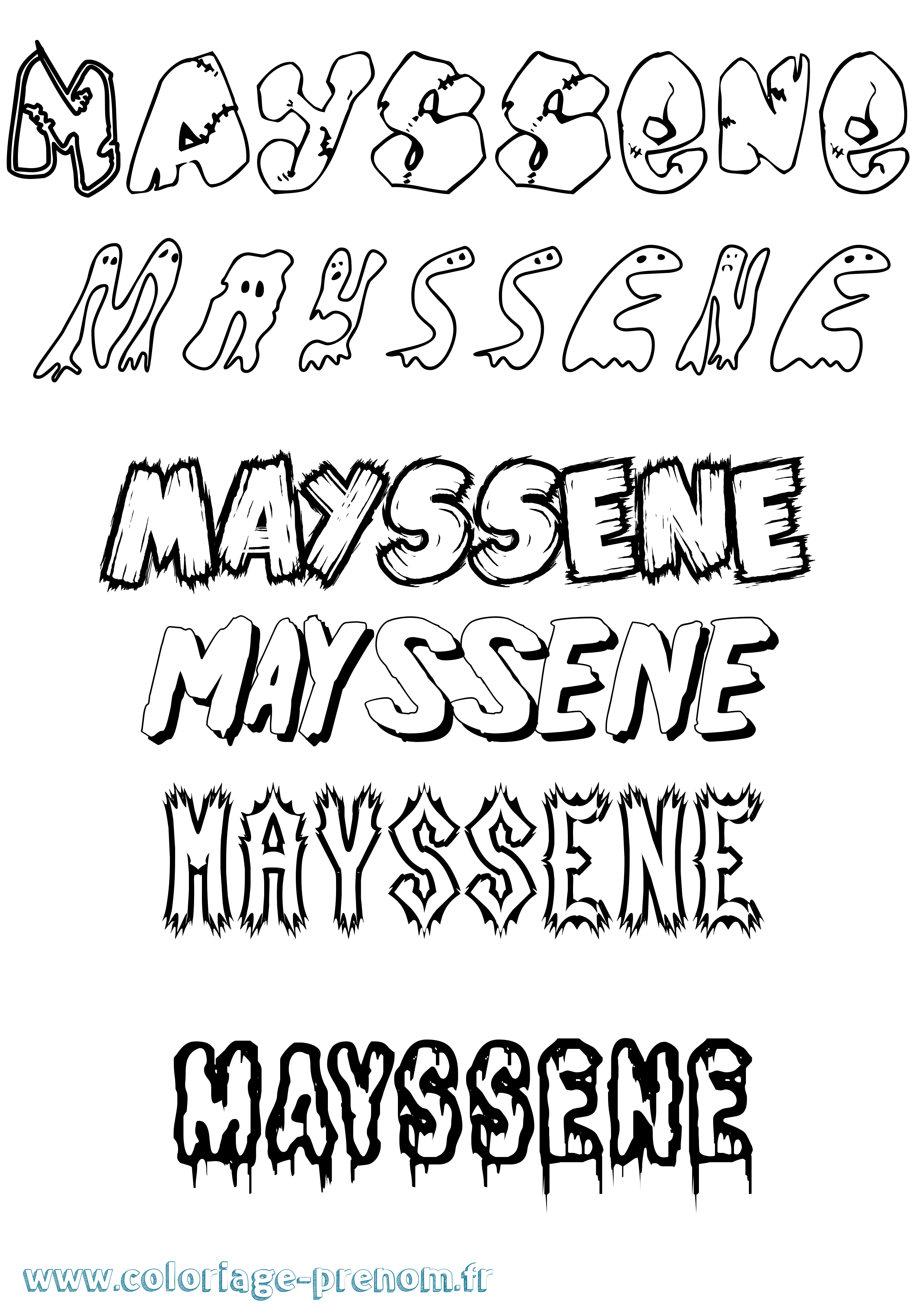 Coloriage prénom Mayssene Frisson