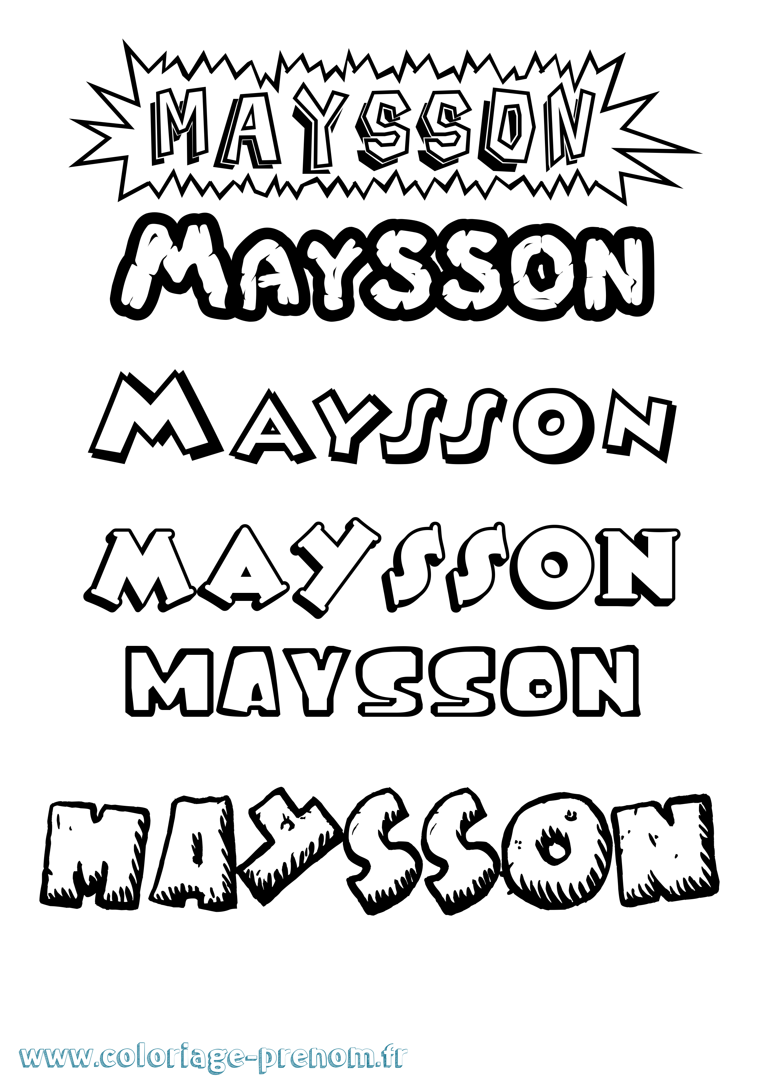 Coloriage prénom Maysson Dessin Animé