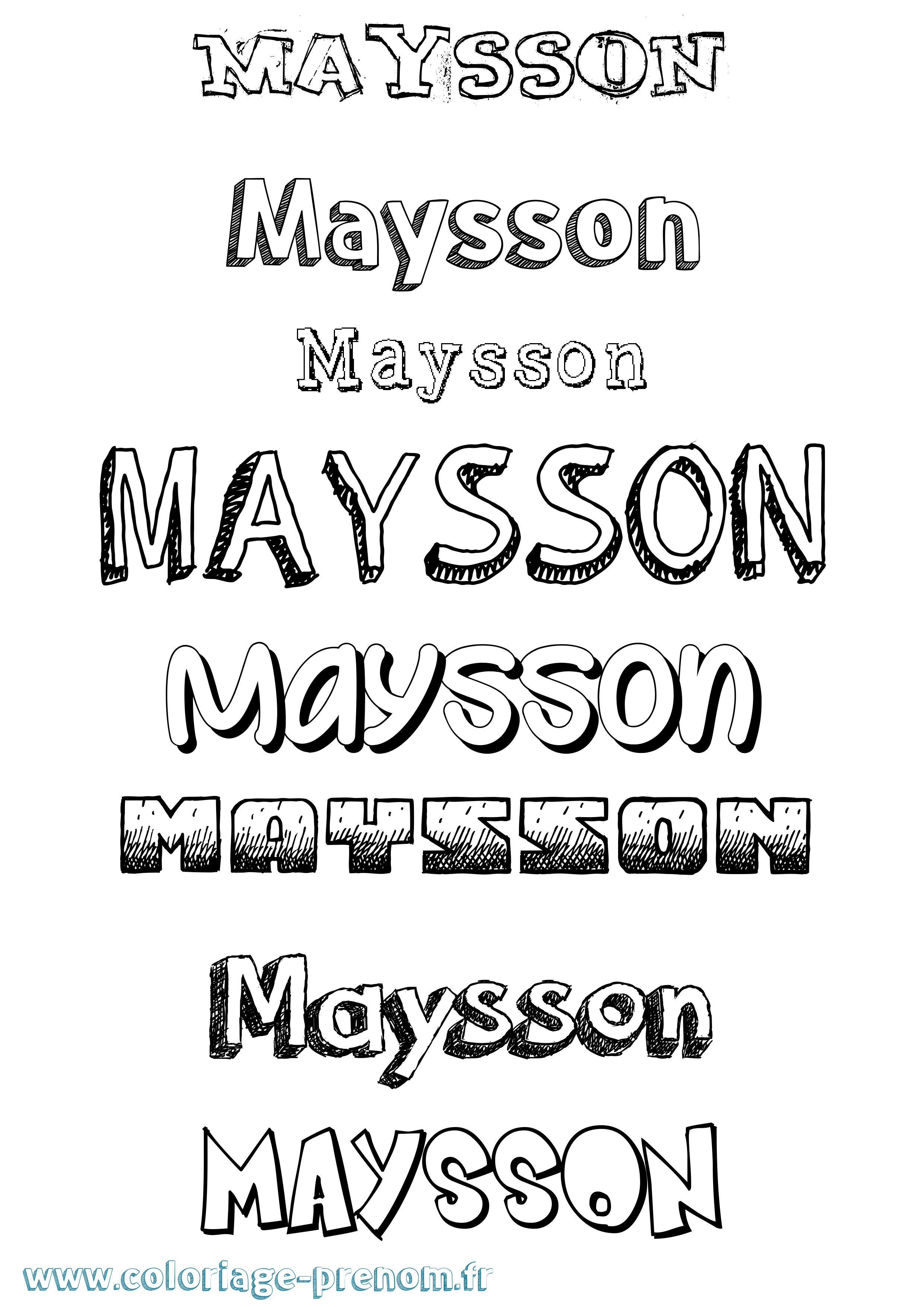 Coloriage prénom Maysson Dessiné