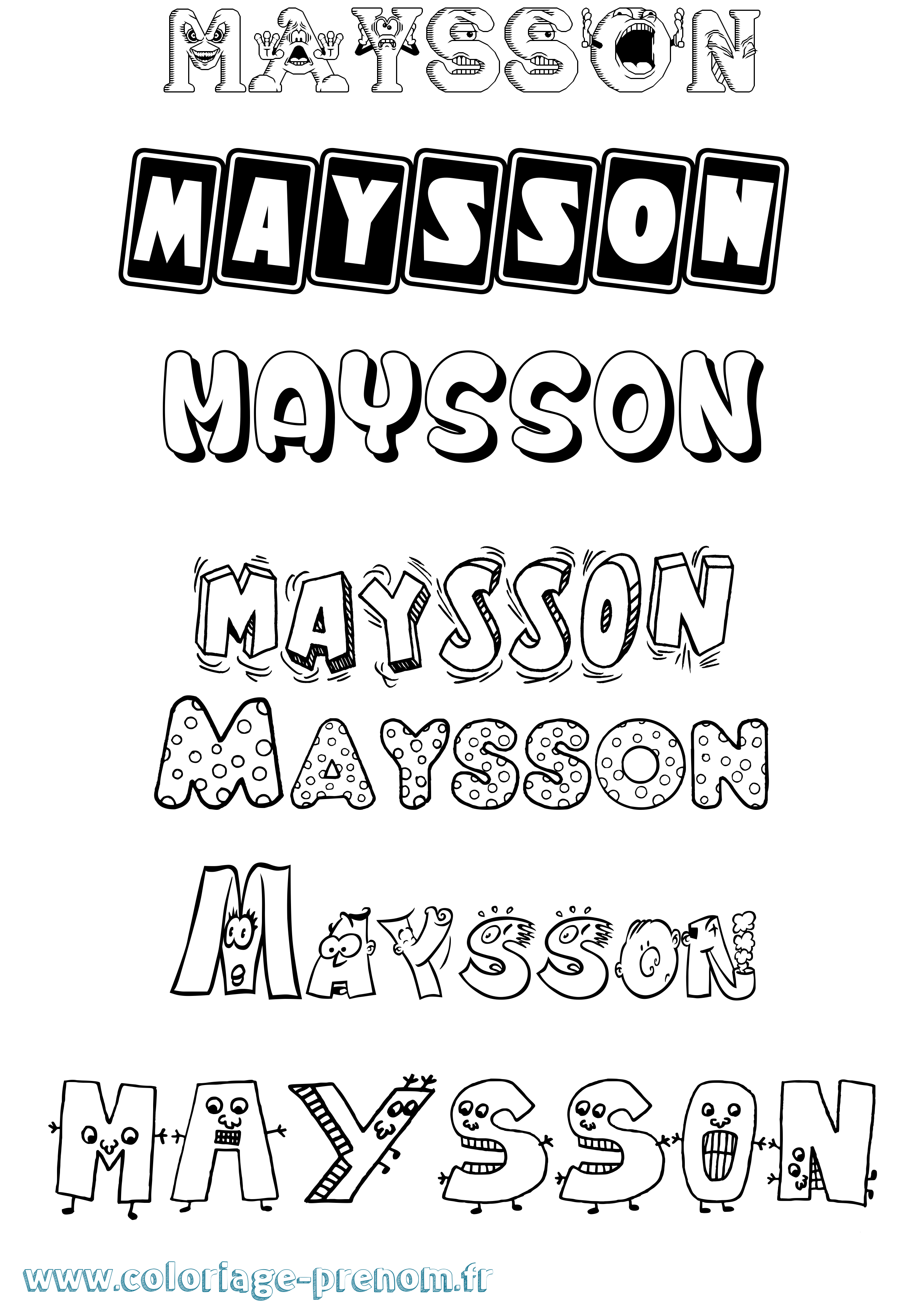 Coloriage prénom Maysson Fun