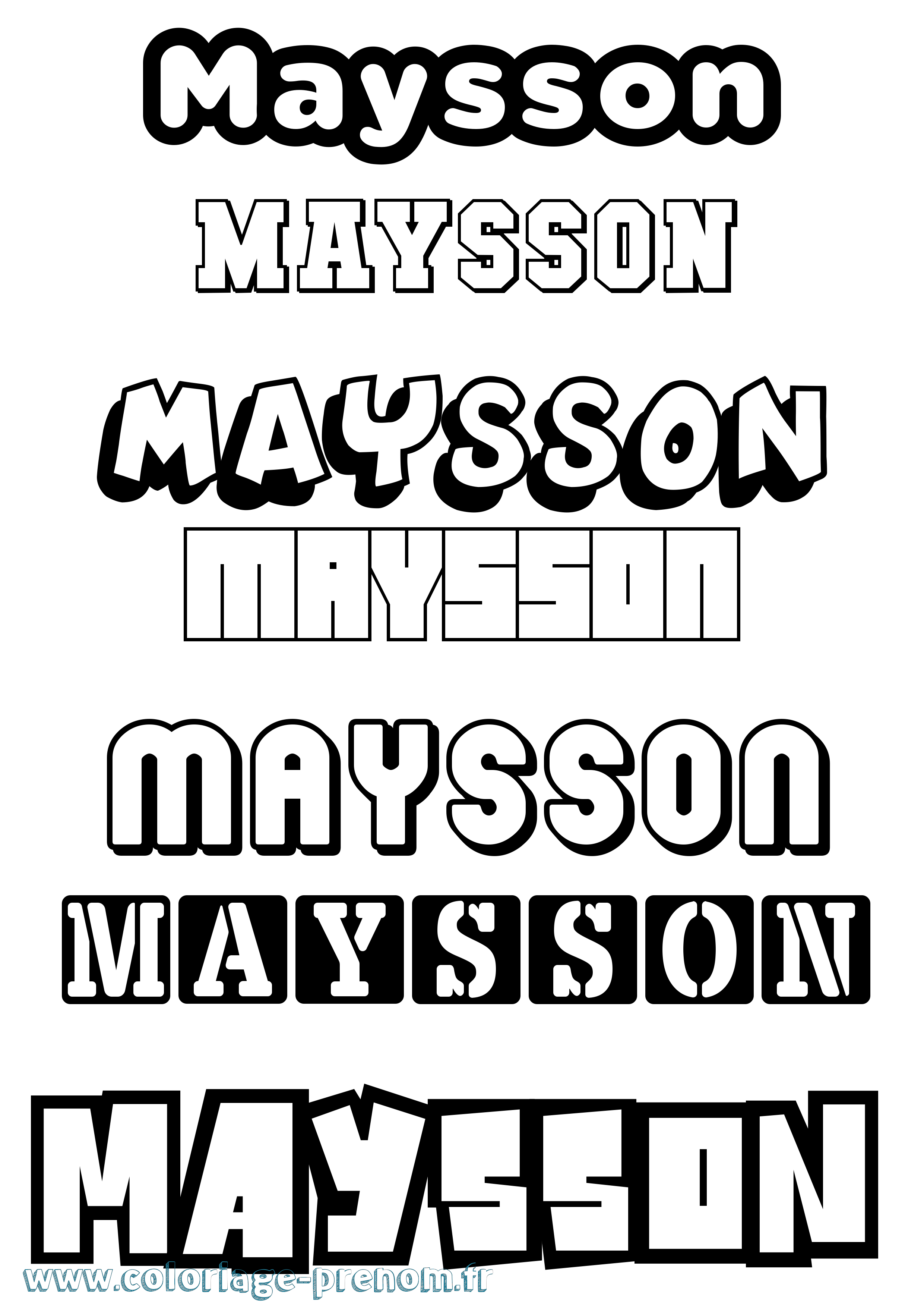 Coloriage prénom Maysson Simple