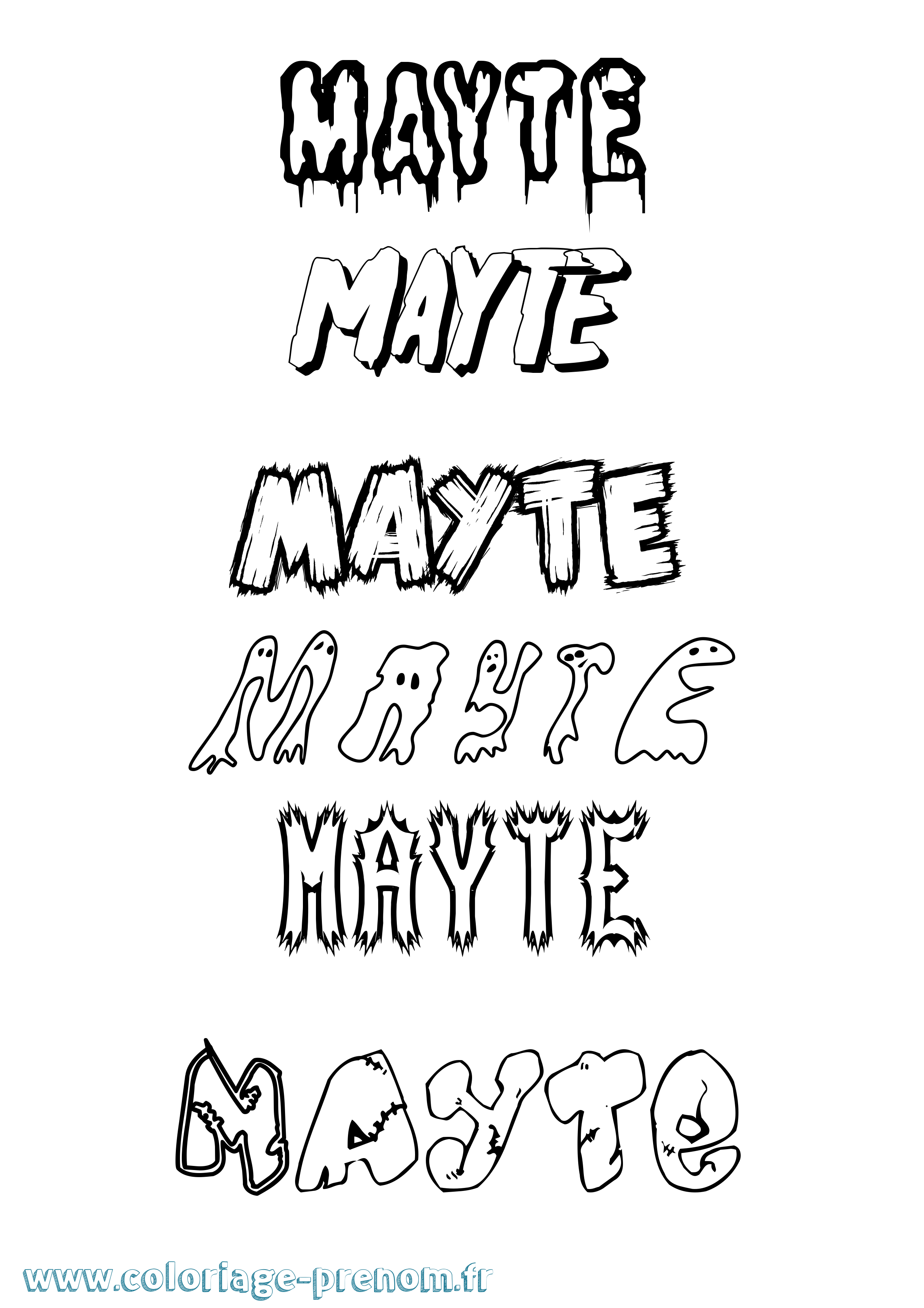 Coloriage prénom Mayte Frisson