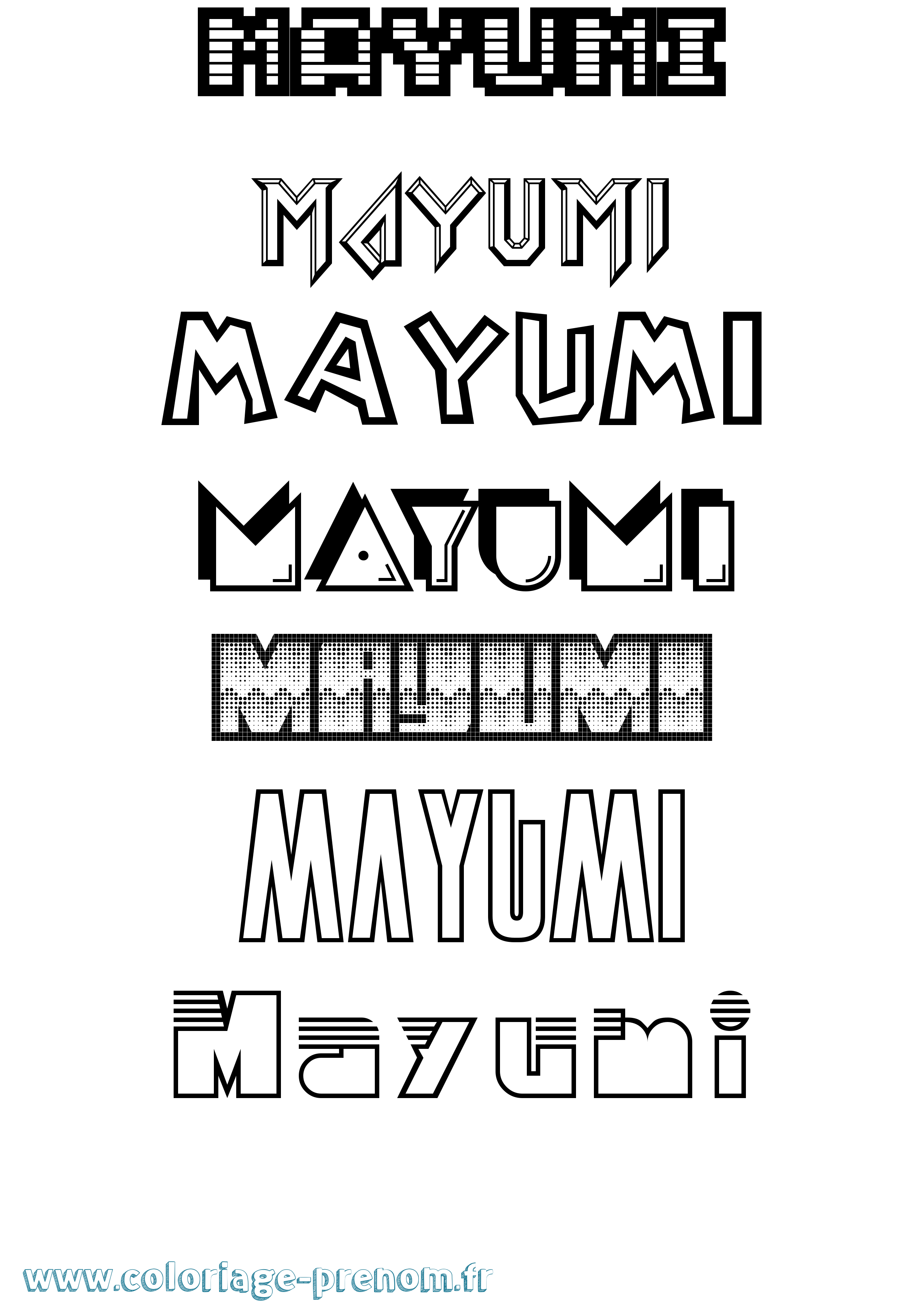 Coloriage prénom Mayumi Jeux Vidéos