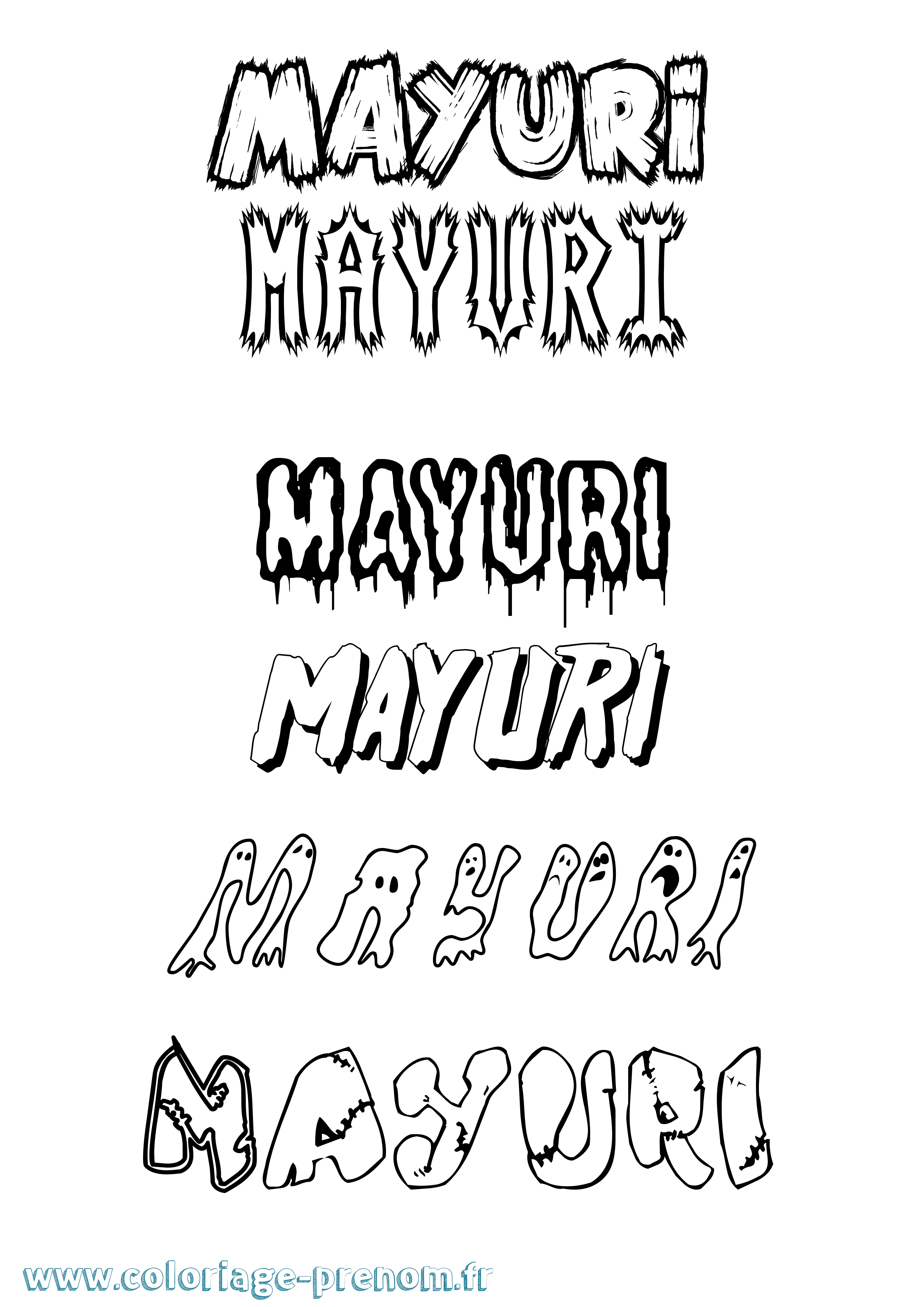 Coloriage prénom Mayuri Frisson
