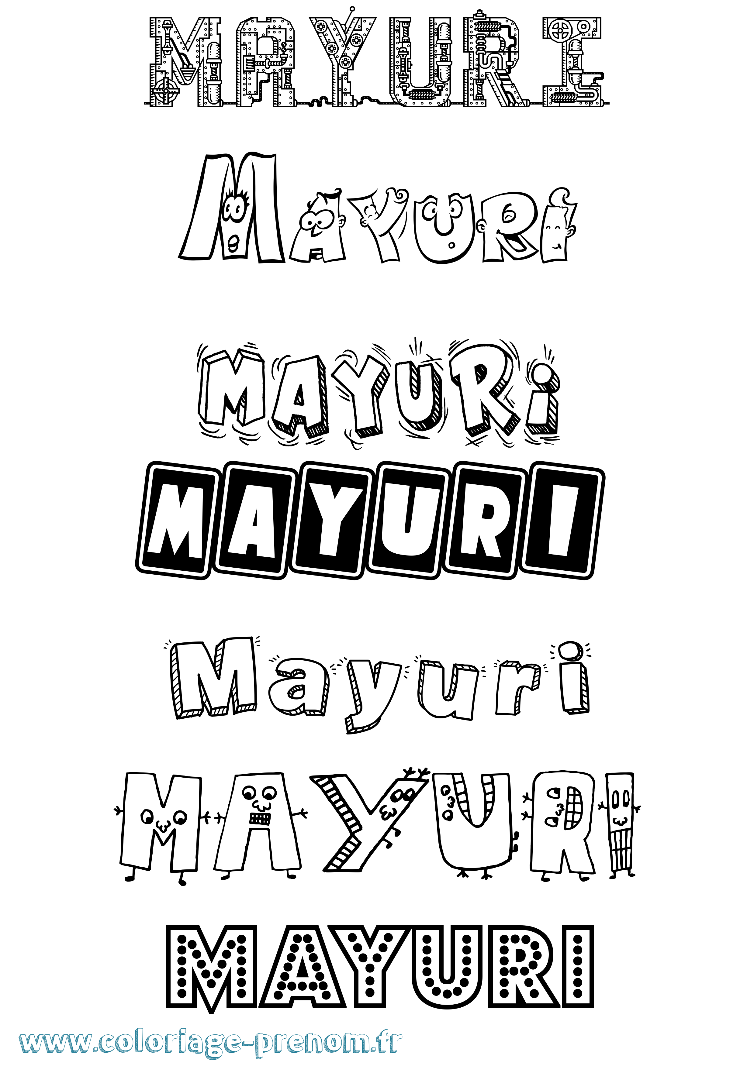 Coloriage prénom Mayuri Fun