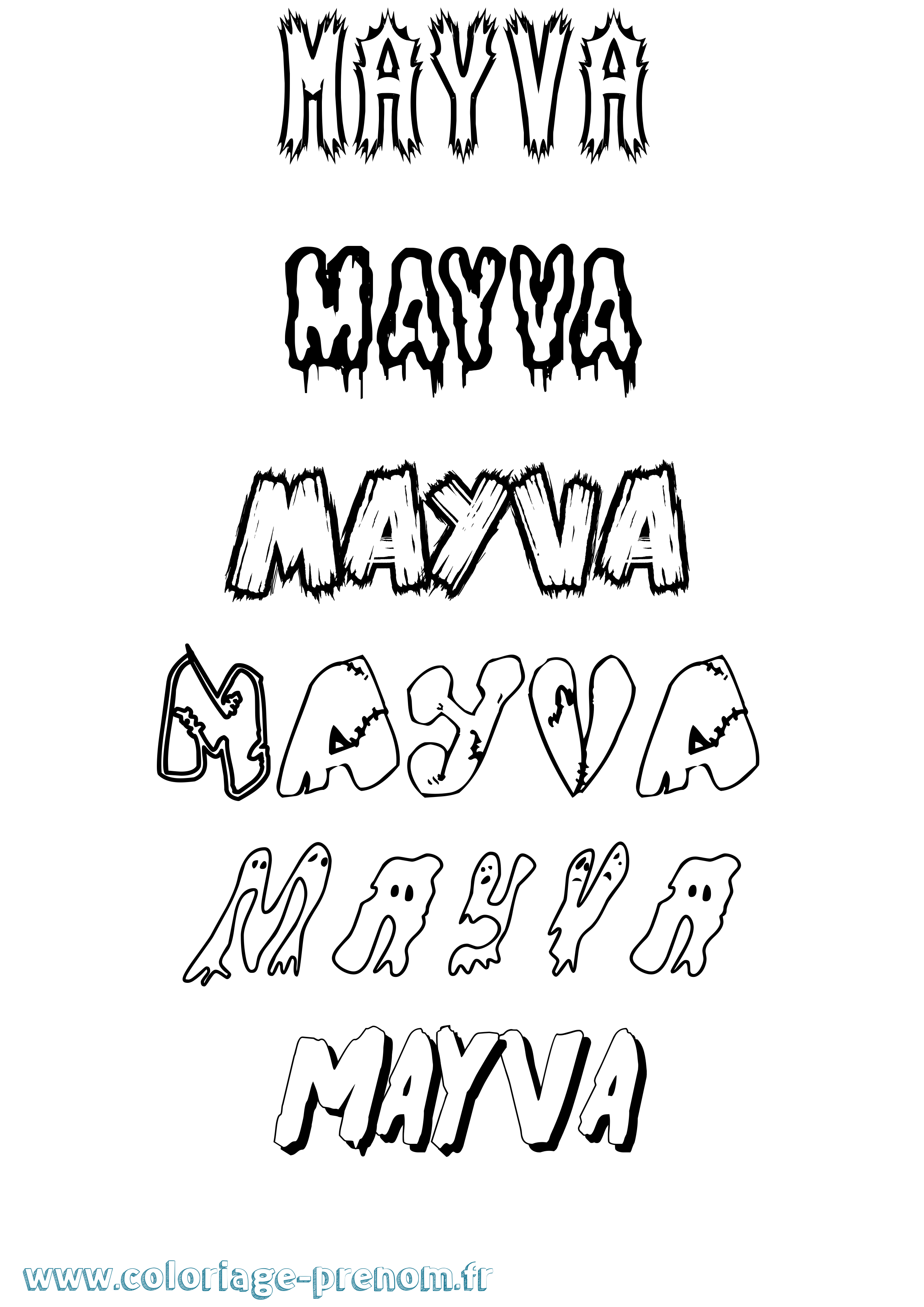 Coloriage prénom Mayva Frisson