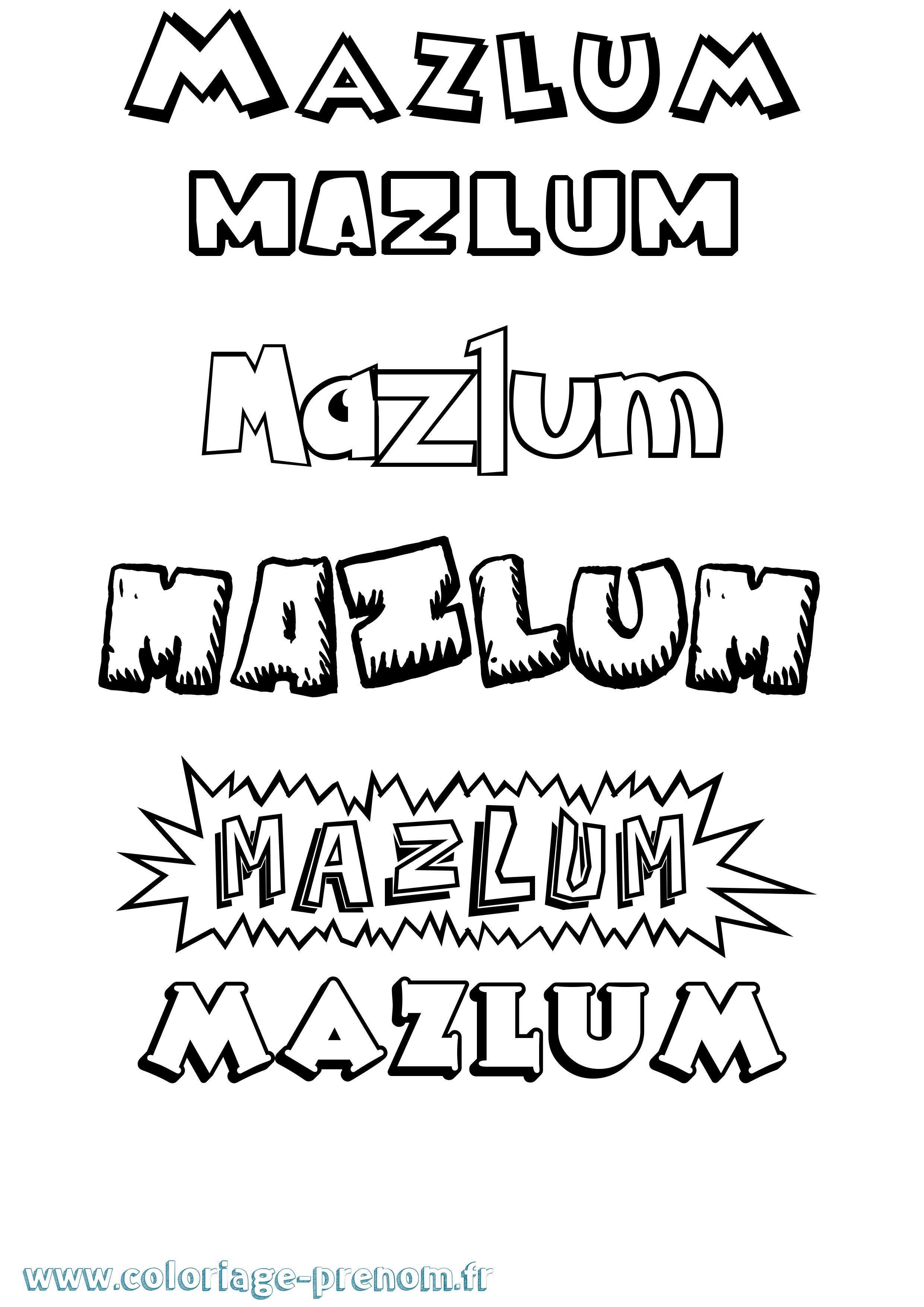 Coloriage prénom Mazlum Dessin Animé