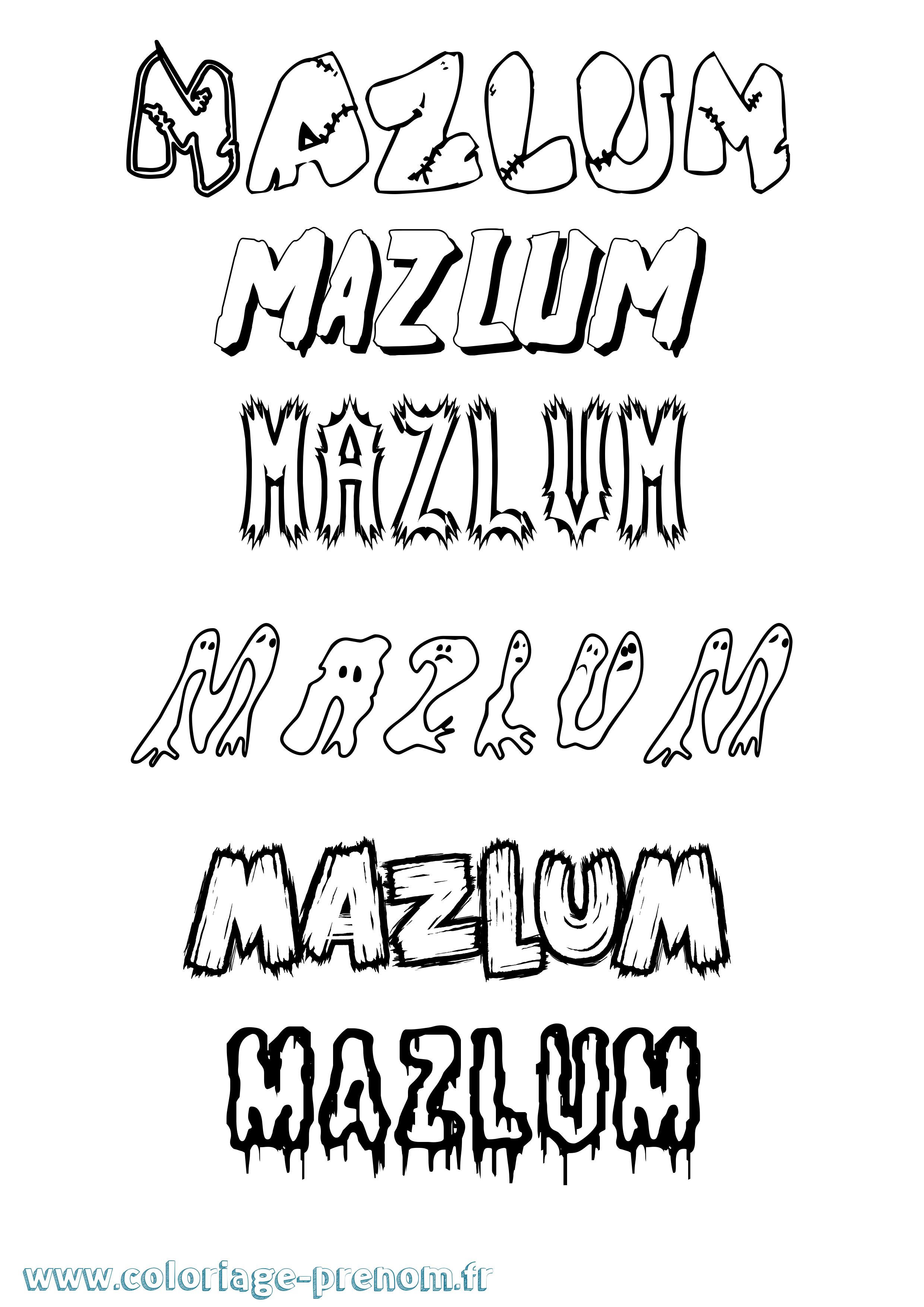 Coloriage prénom Mazlum Frisson