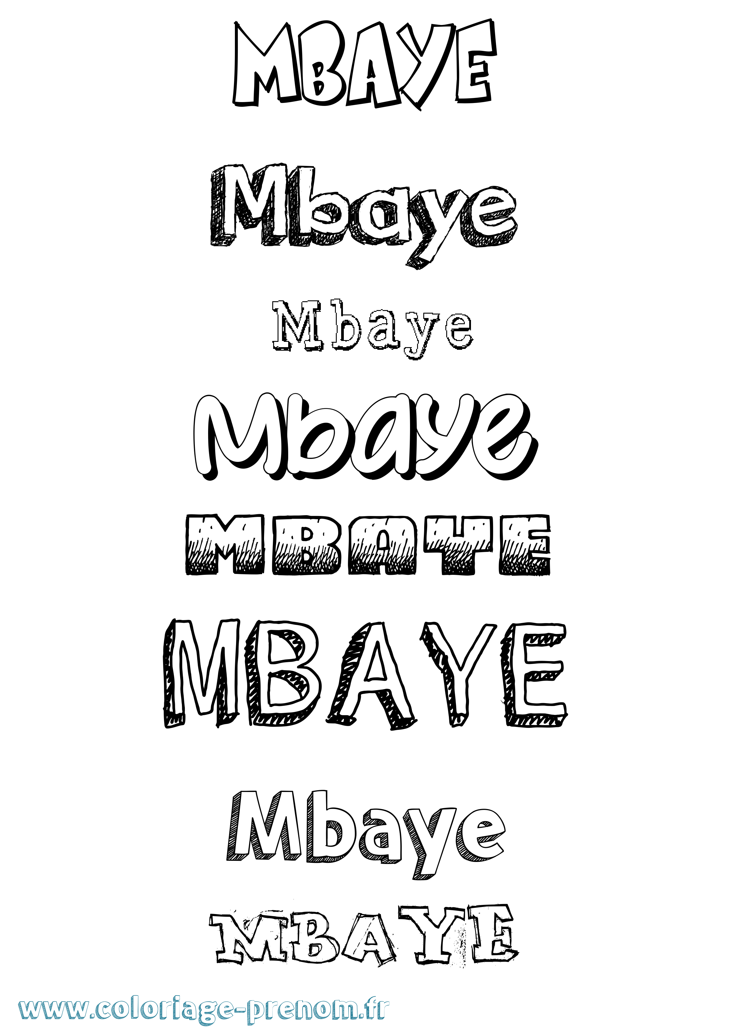 Coloriage prénom Mbaye Dessiné