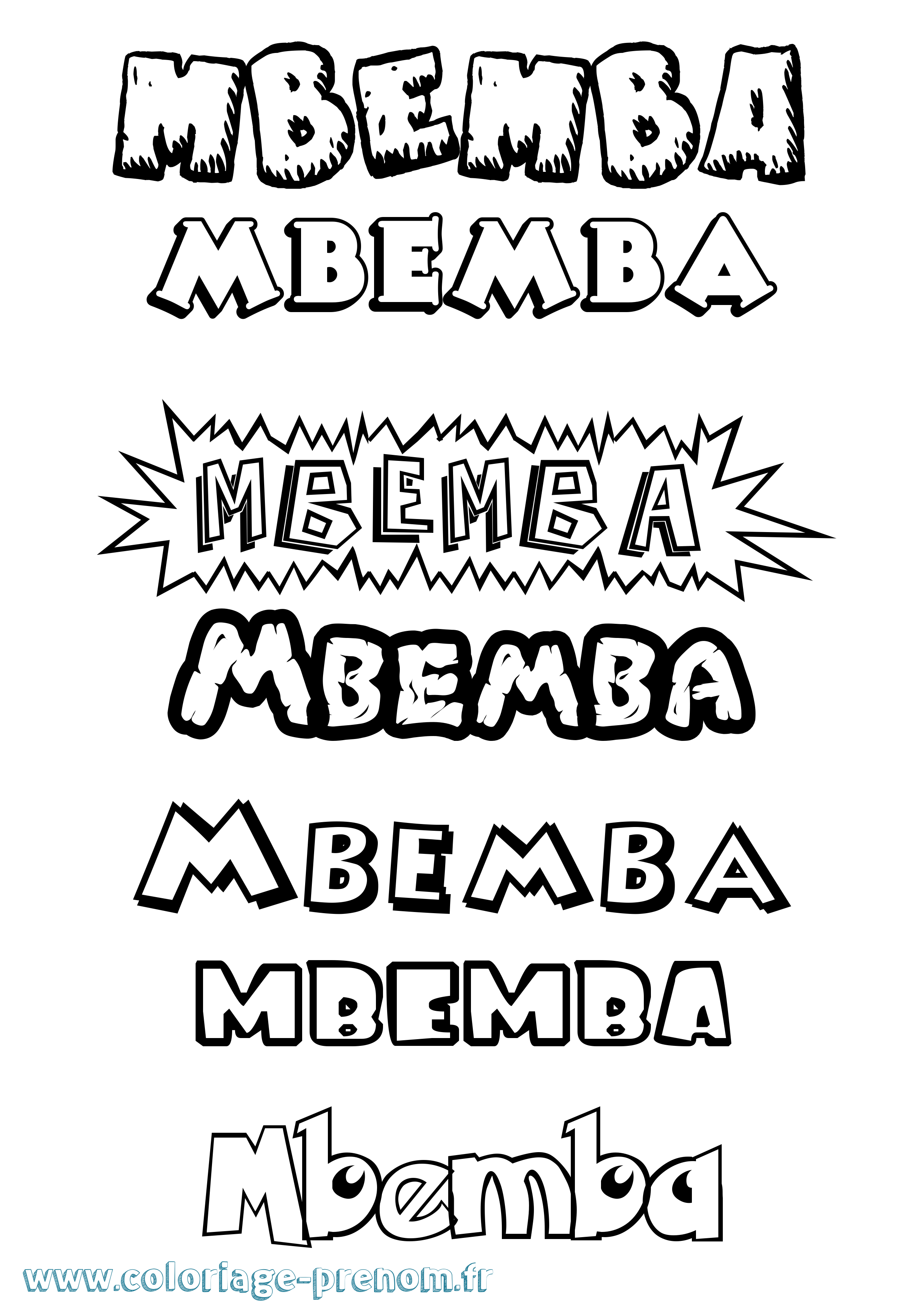 Coloriage prénom Mbemba Dessin Animé