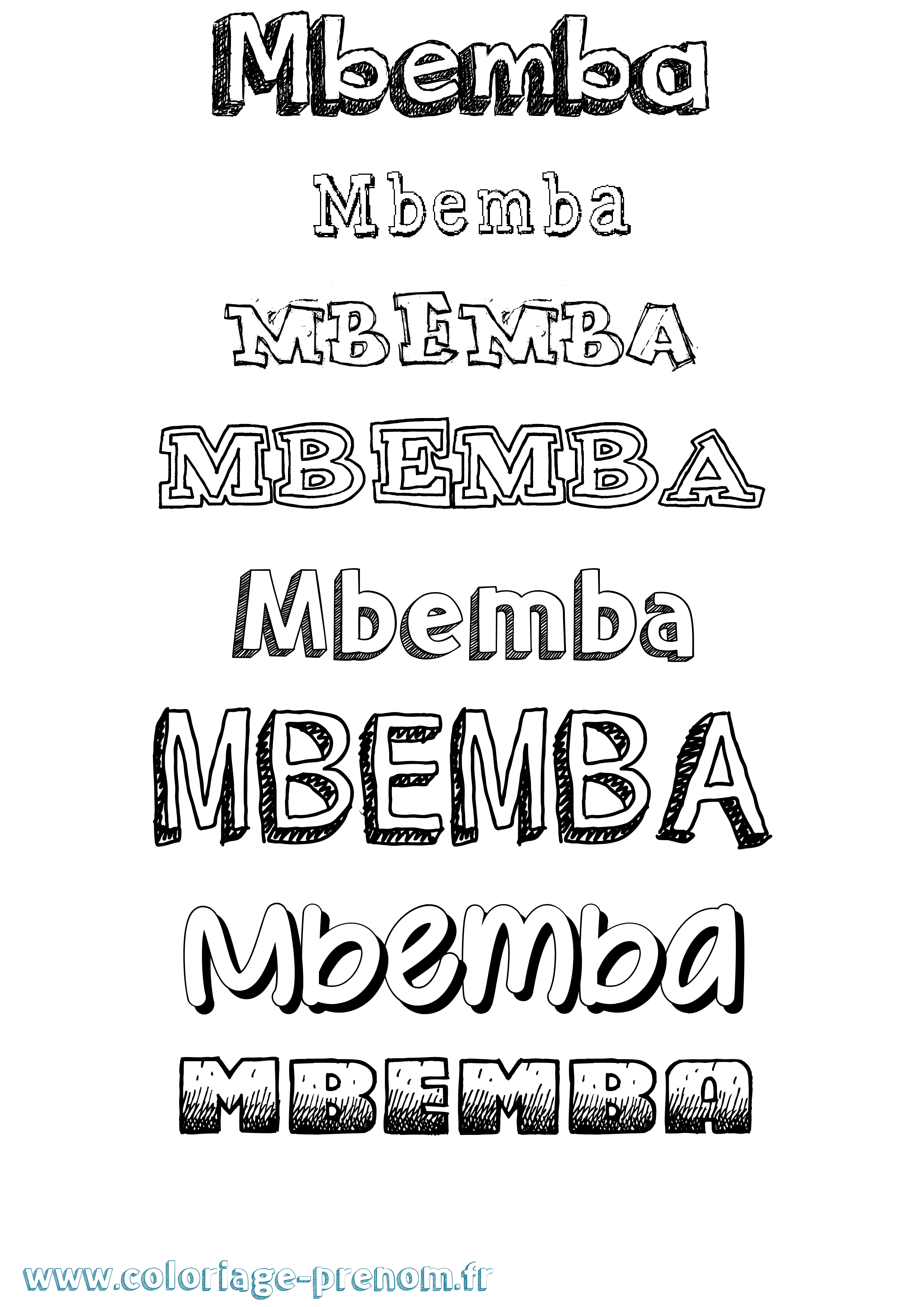 Coloriage prénom Mbemba Dessiné