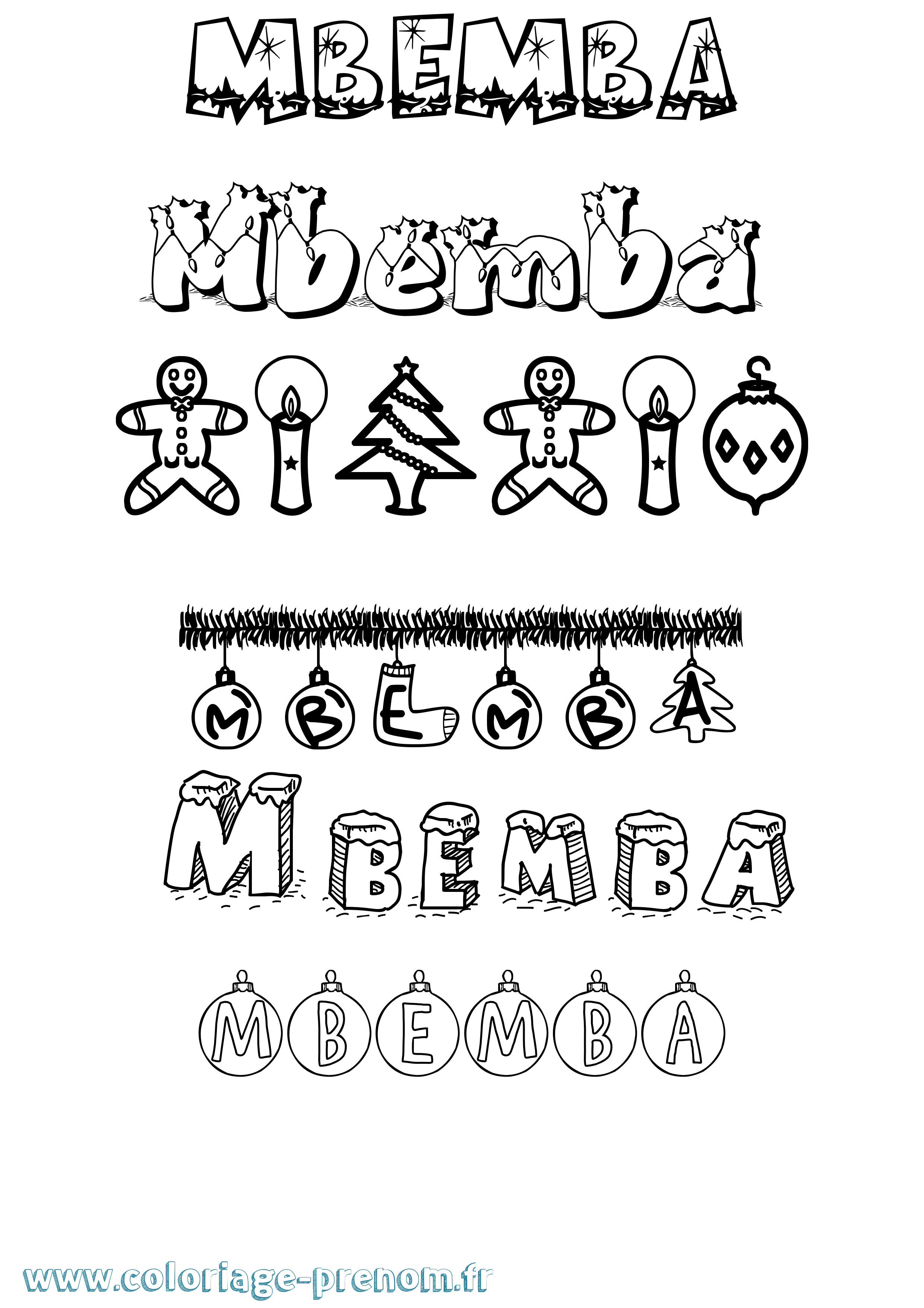 Coloriage prénom Mbemba Noël