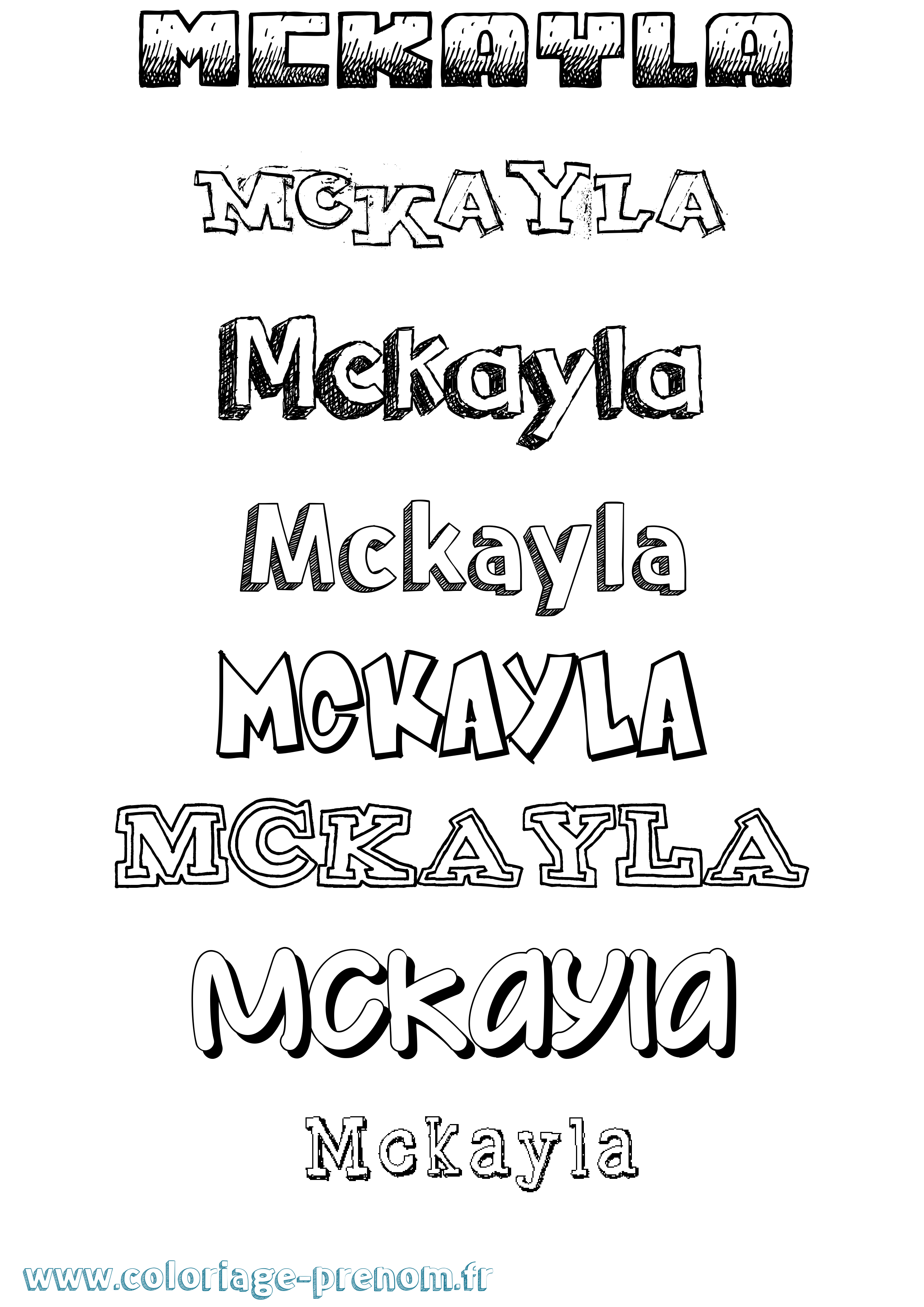 Coloriage prénom Mckayla Dessiné