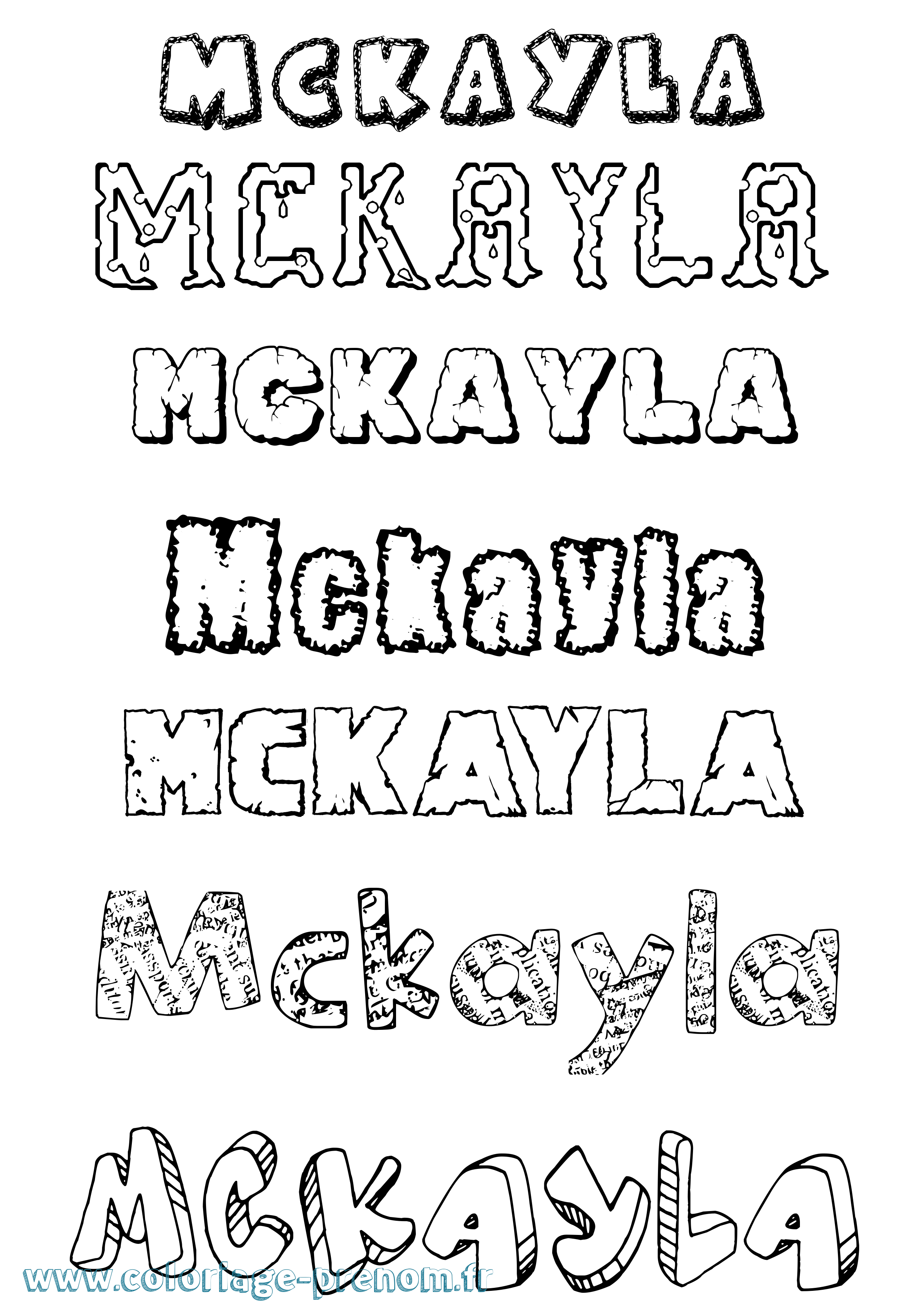 Coloriage prénom Mckayla Destructuré