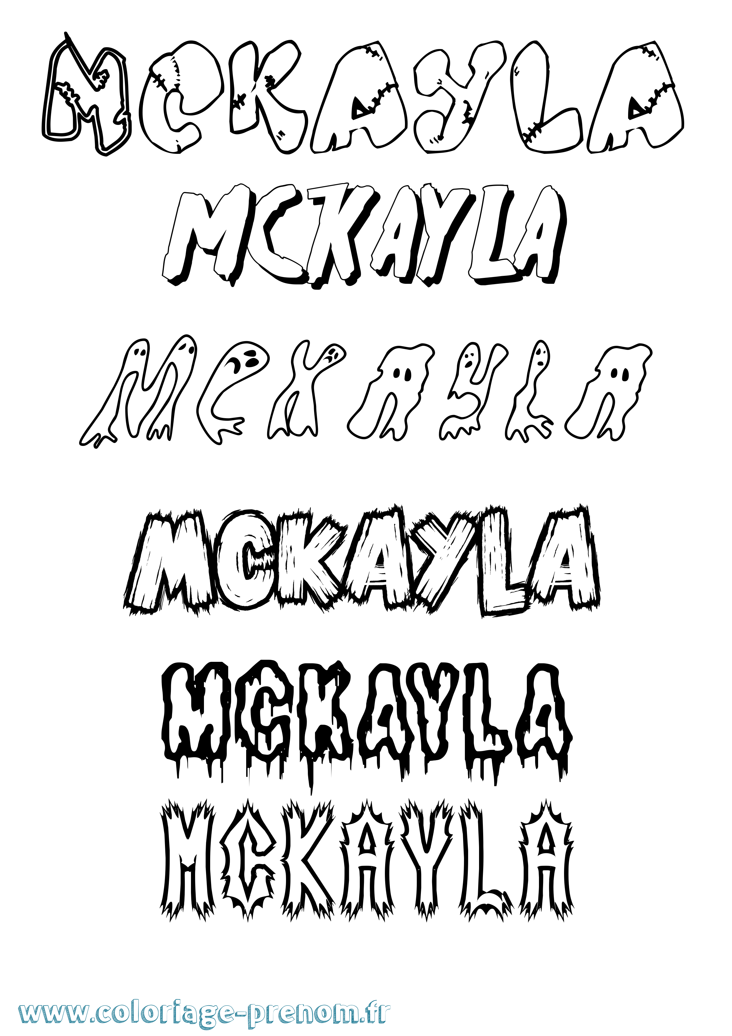 Coloriage prénom Mckayla Frisson