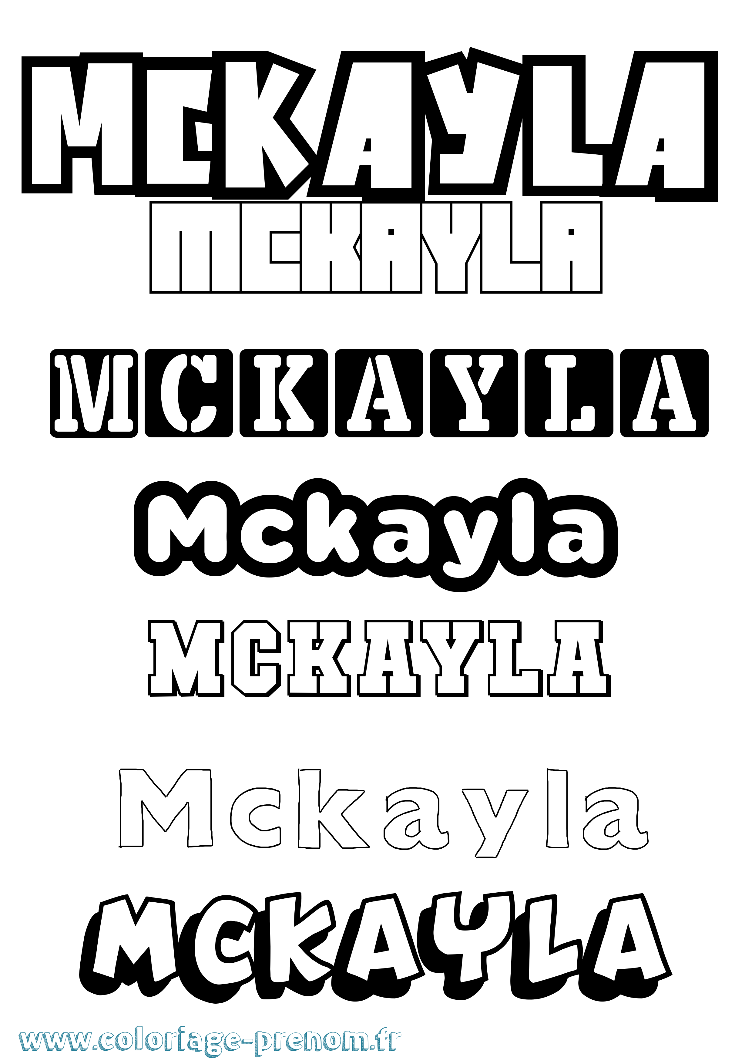 Coloriage prénom Mckayla Simple