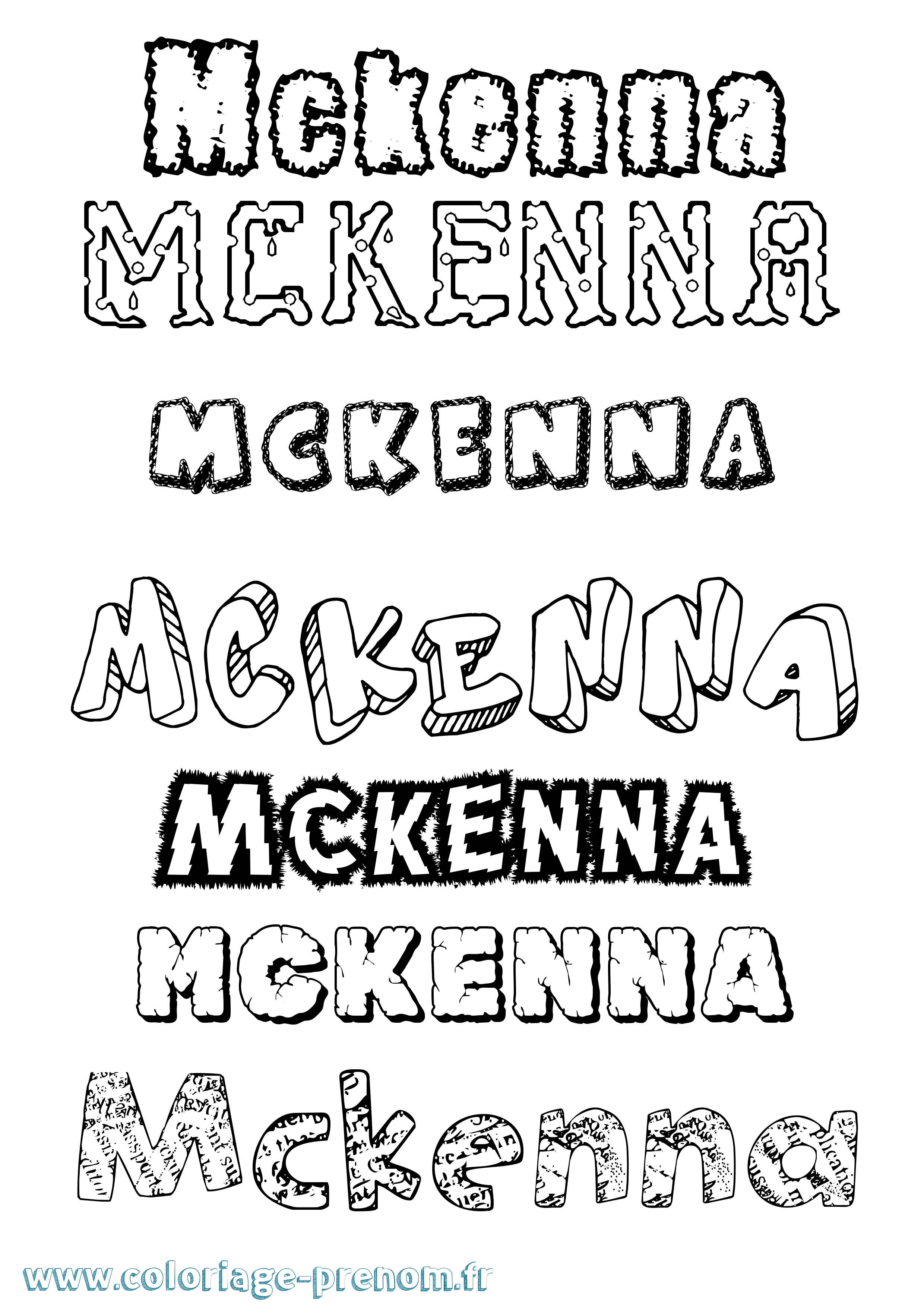 Coloriage prénom Mckenna Destructuré