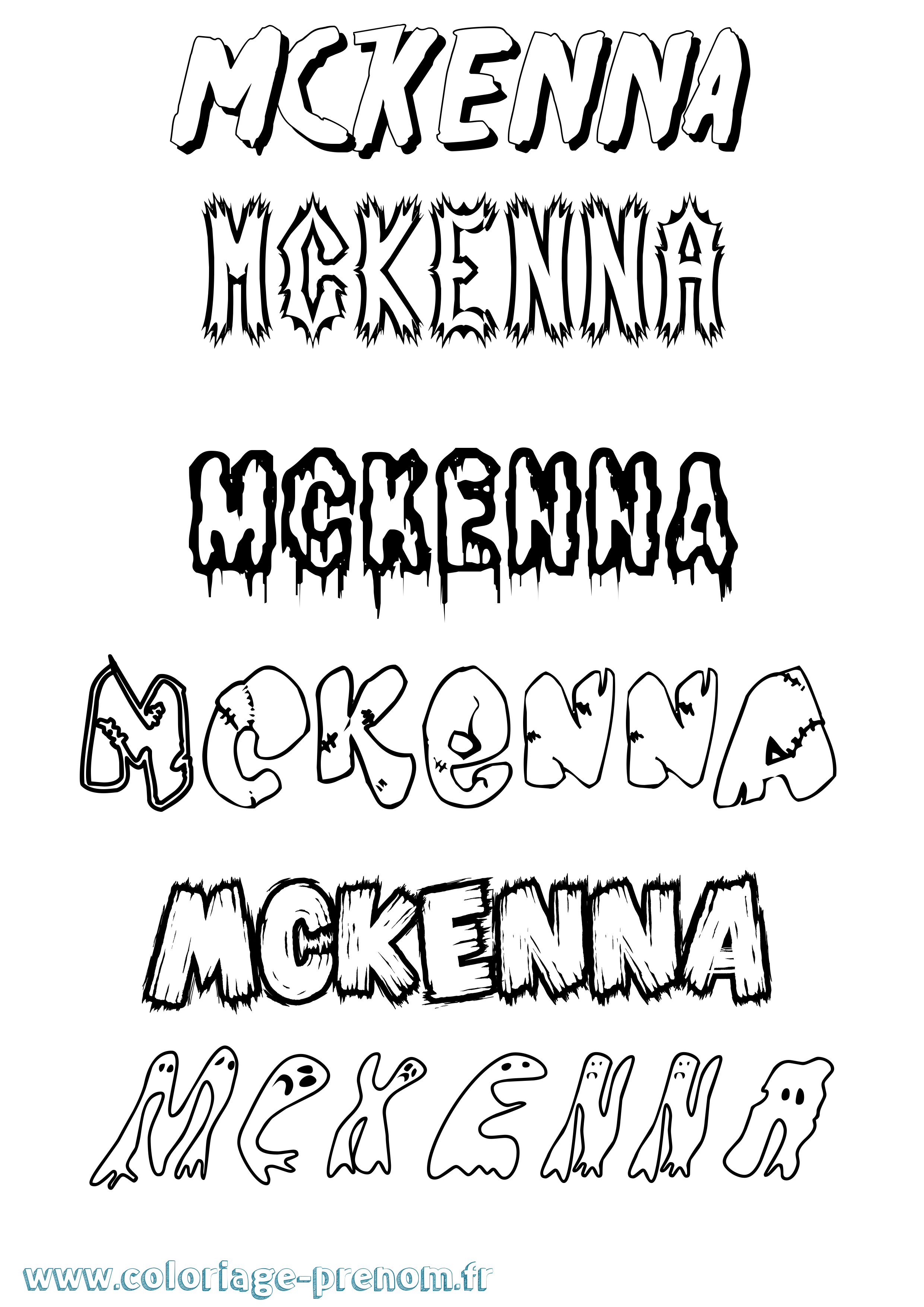Coloriage prénom Mckenna Frisson