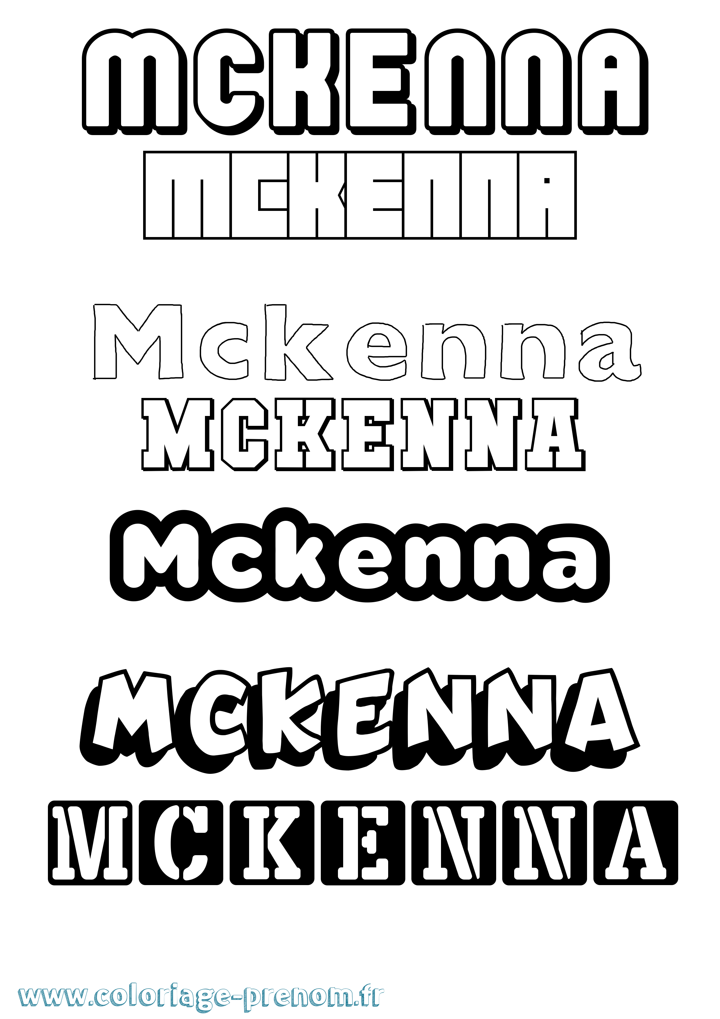 Coloriage prénom Mckenna Simple