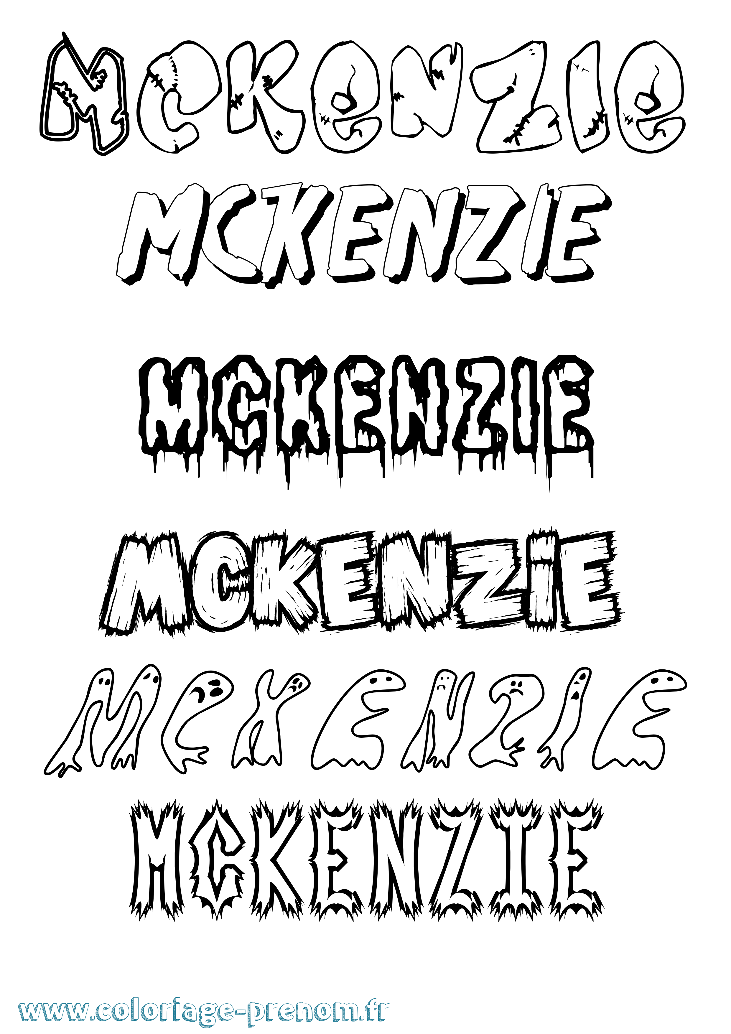Coloriage prénom Mckenzie Frisson