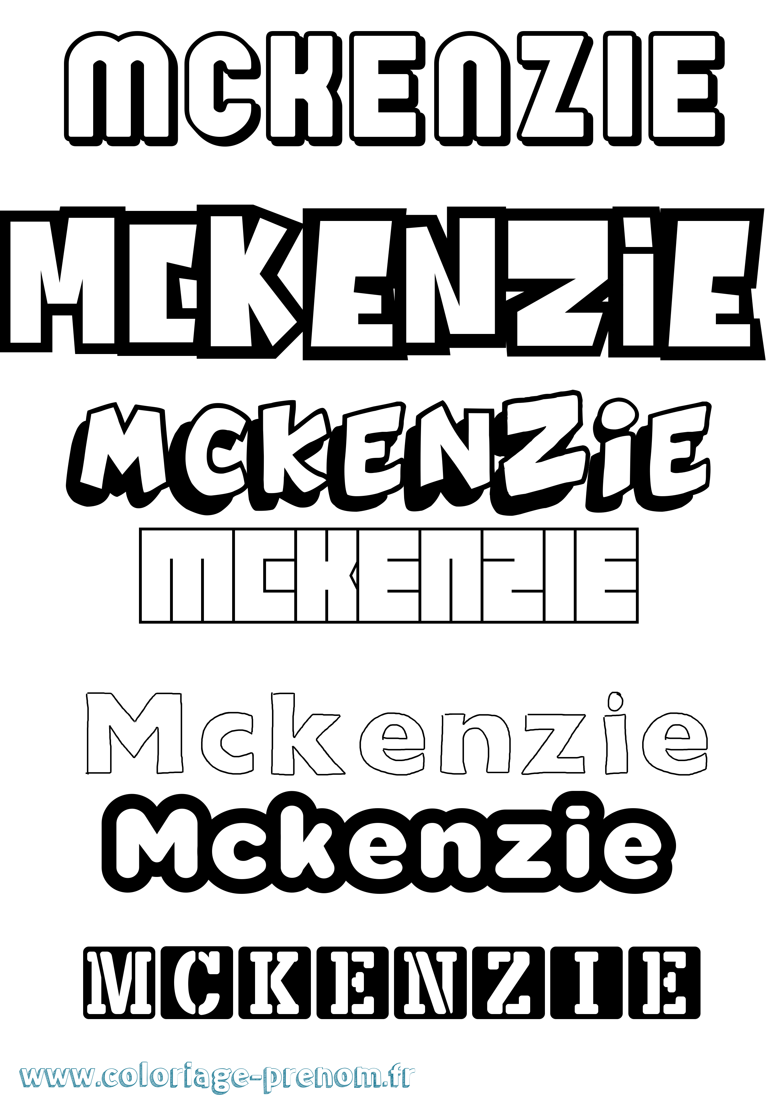 Coloriage prénom Mckenzie Simple