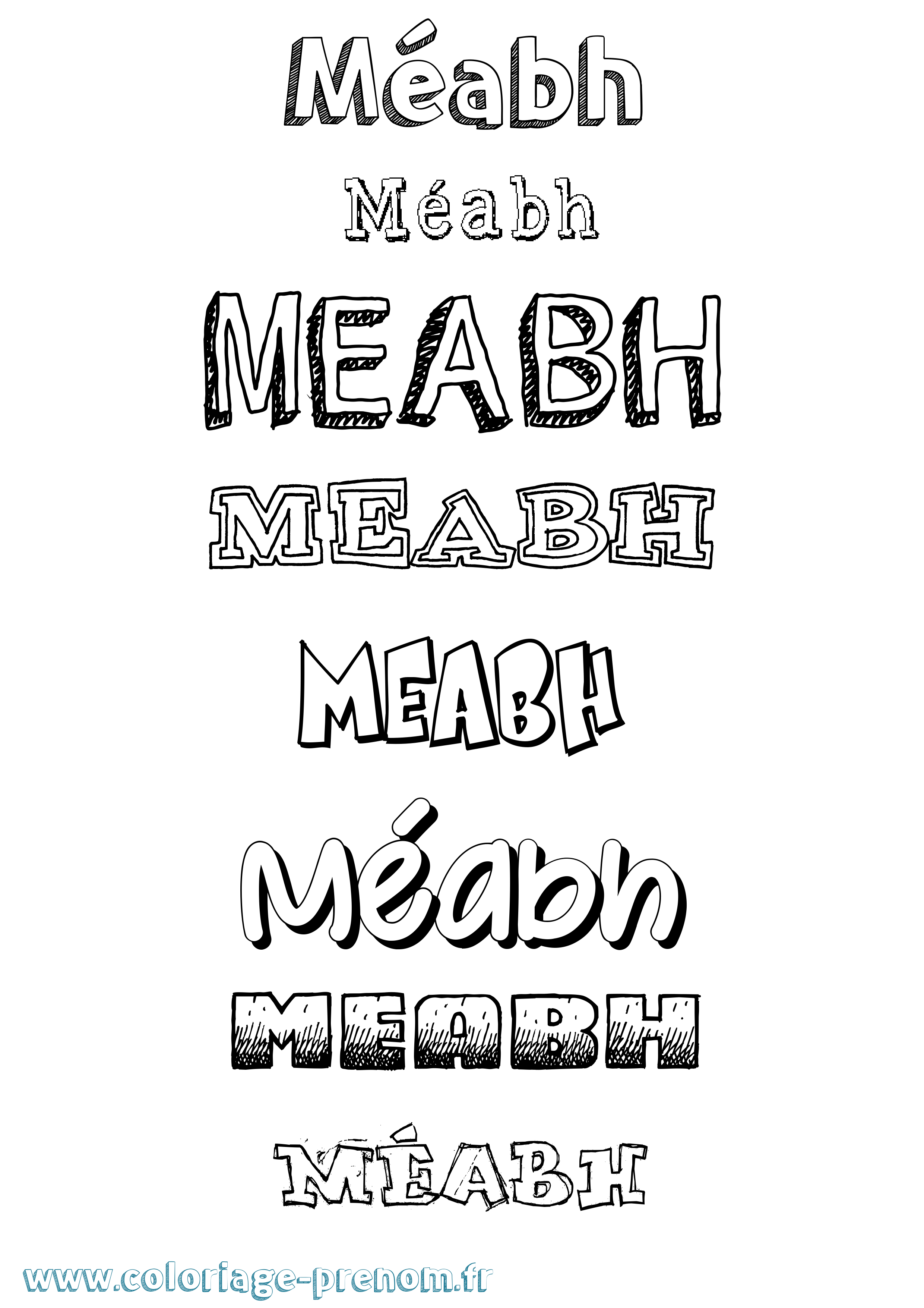 Coloriage prénom Méabh Dessiné
