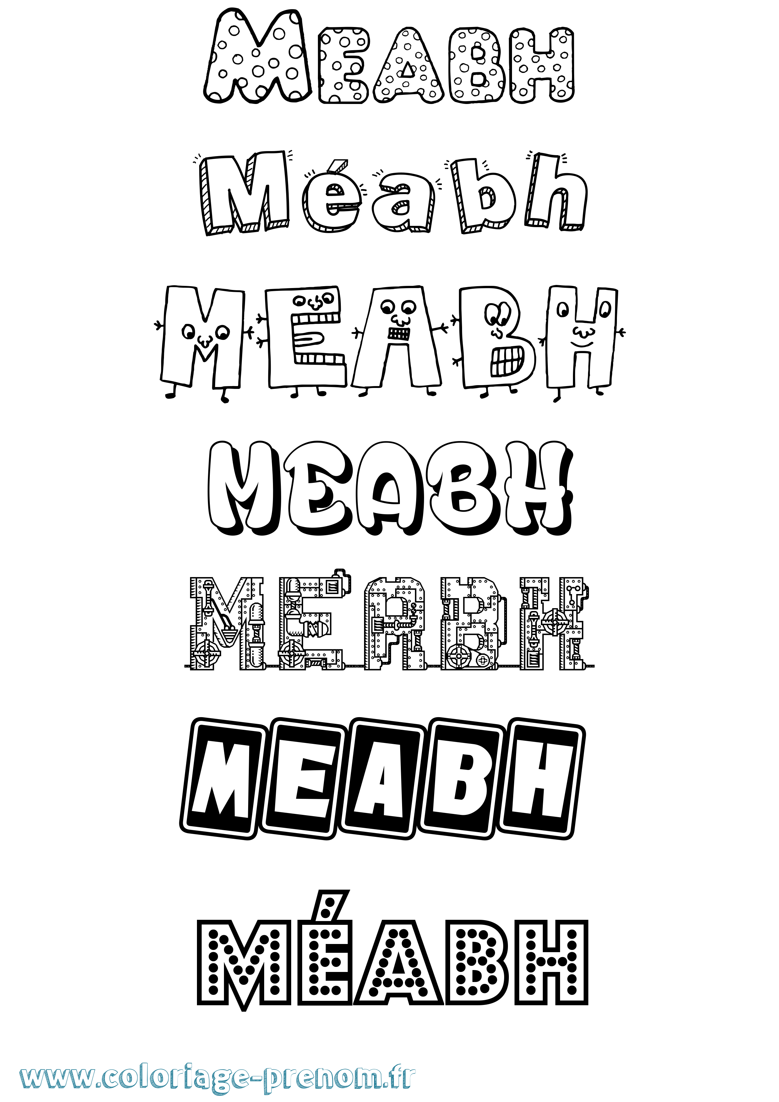 Coloriage prénom Méabh Fun