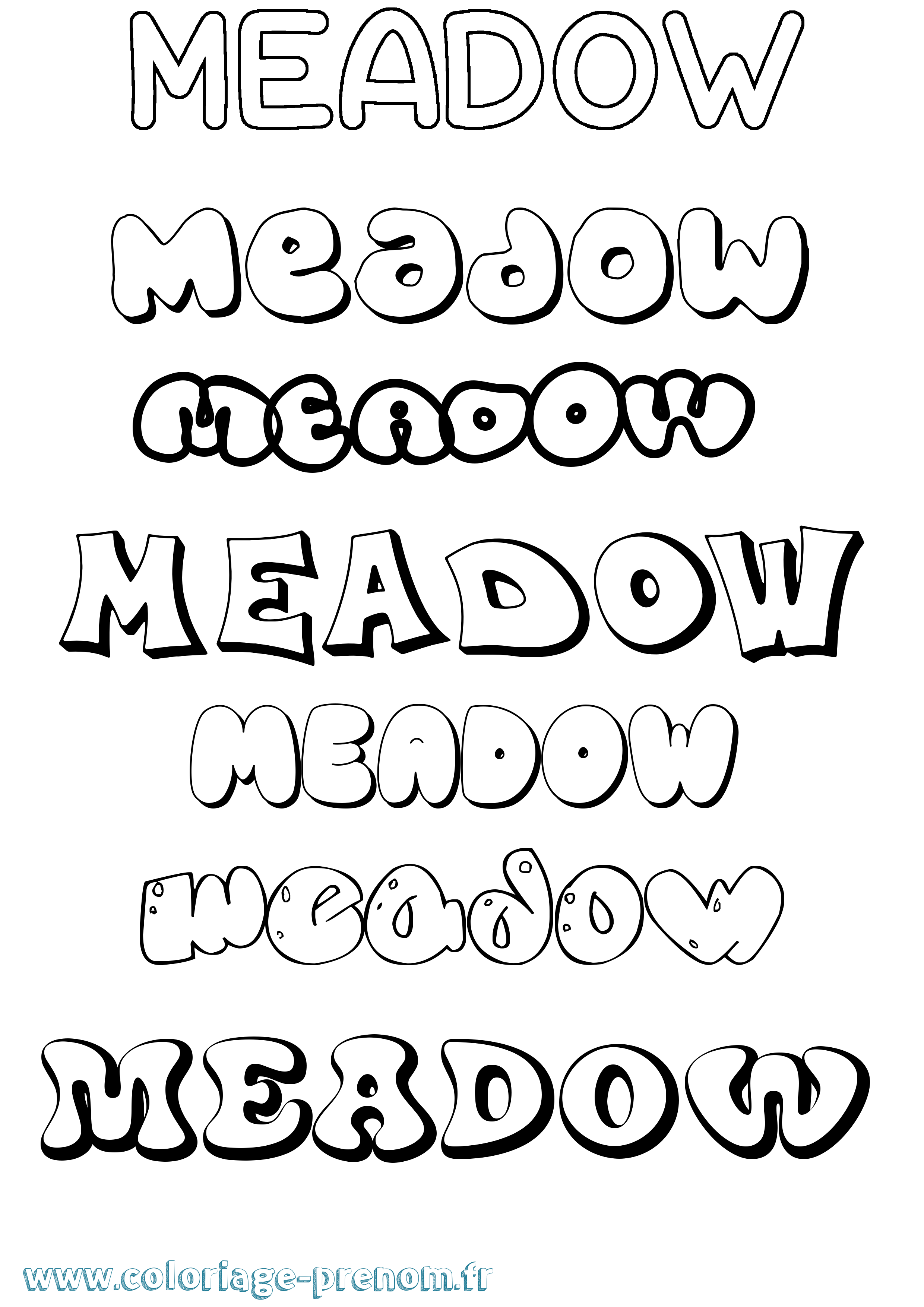 Coloriage prénom Meadow Bubble