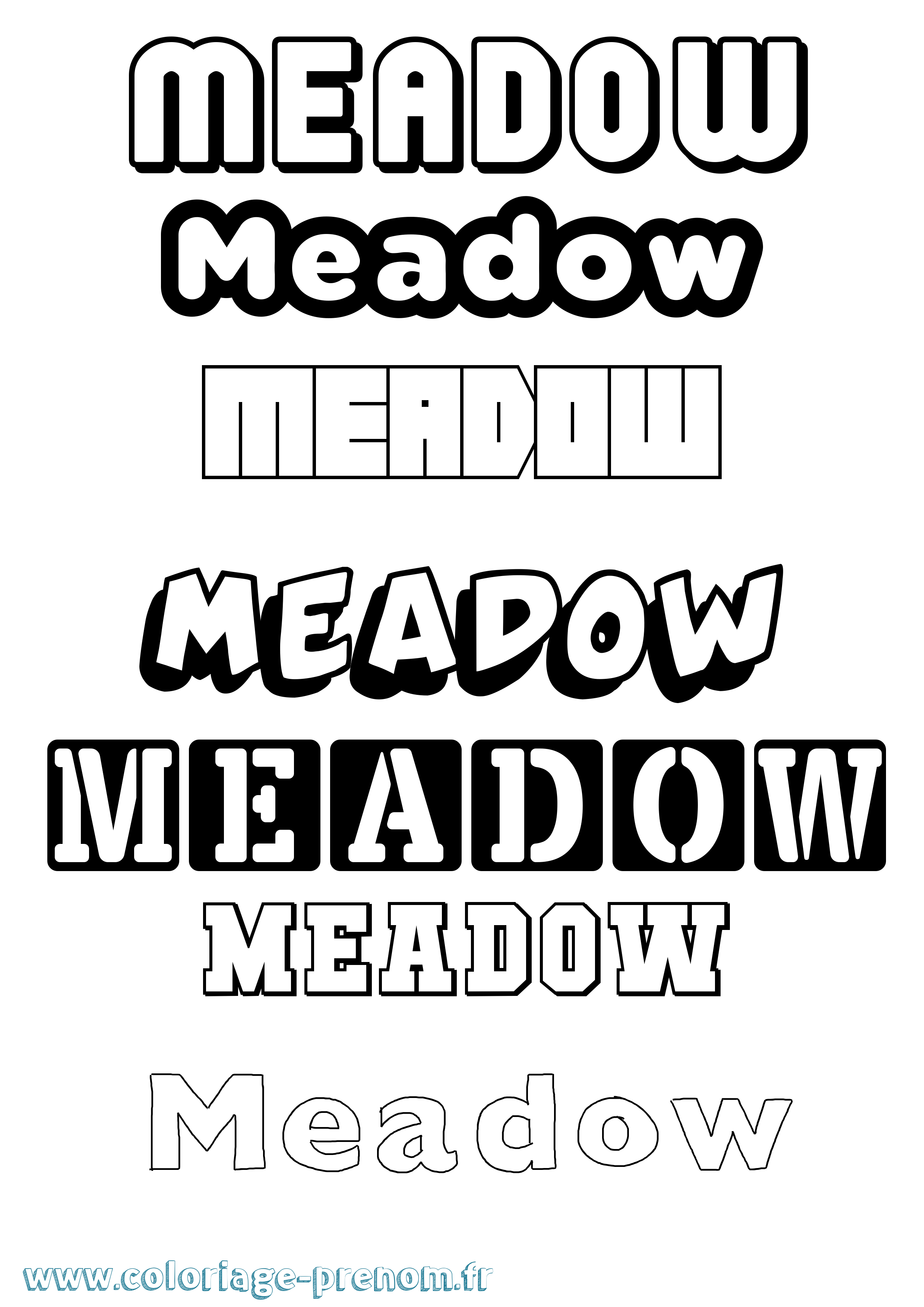 Coloriage prénom Meadow Simple