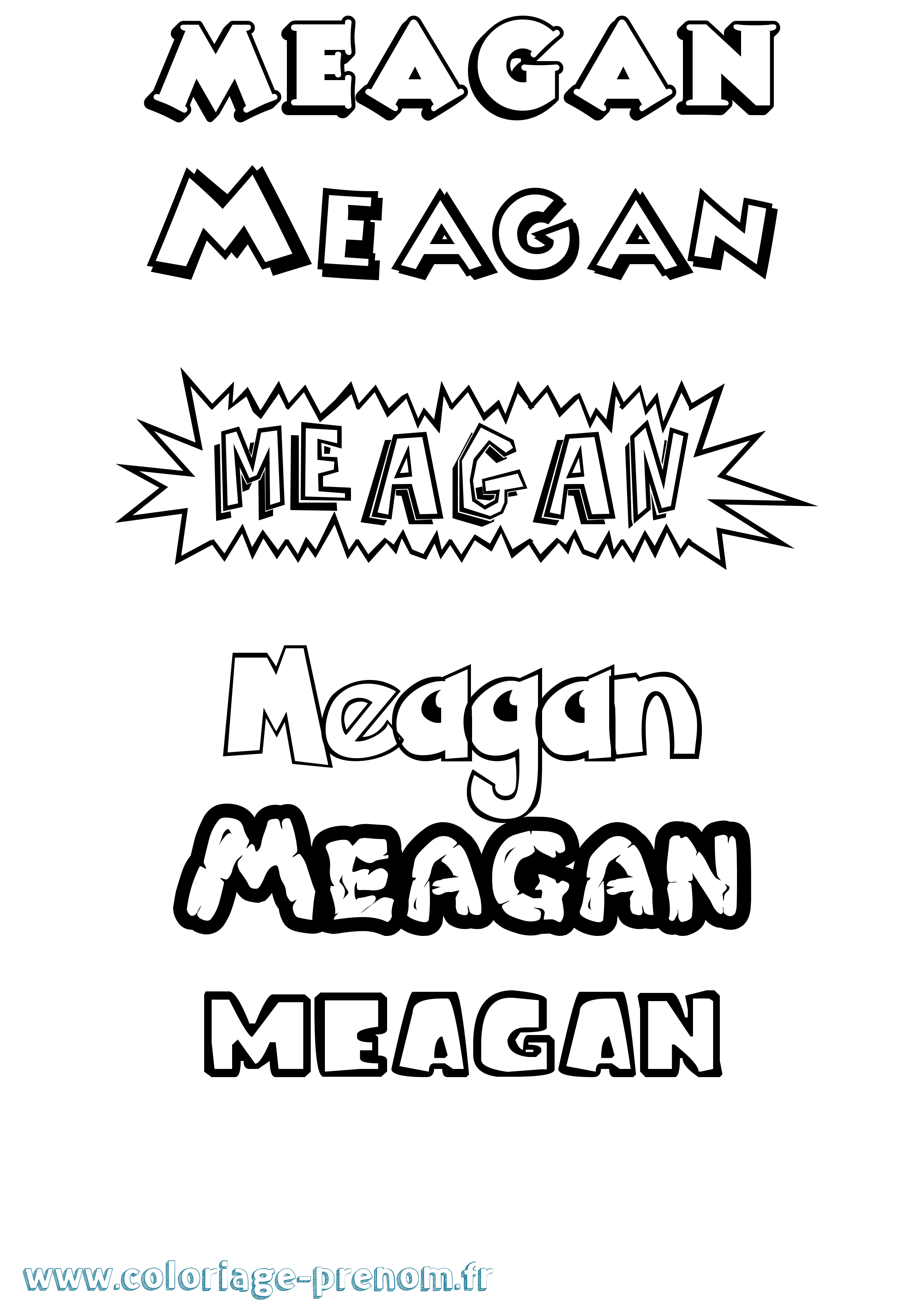 Coloriage prénom Meagan Dessin Animé