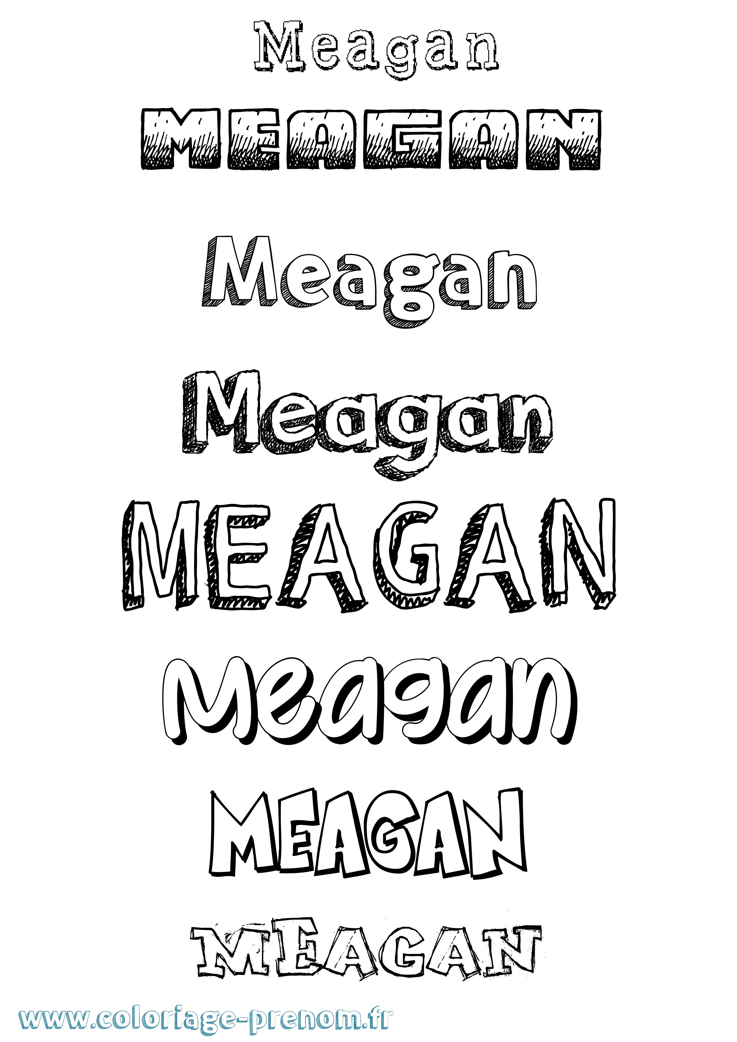 Coloriage prénom Meagan Dessiné