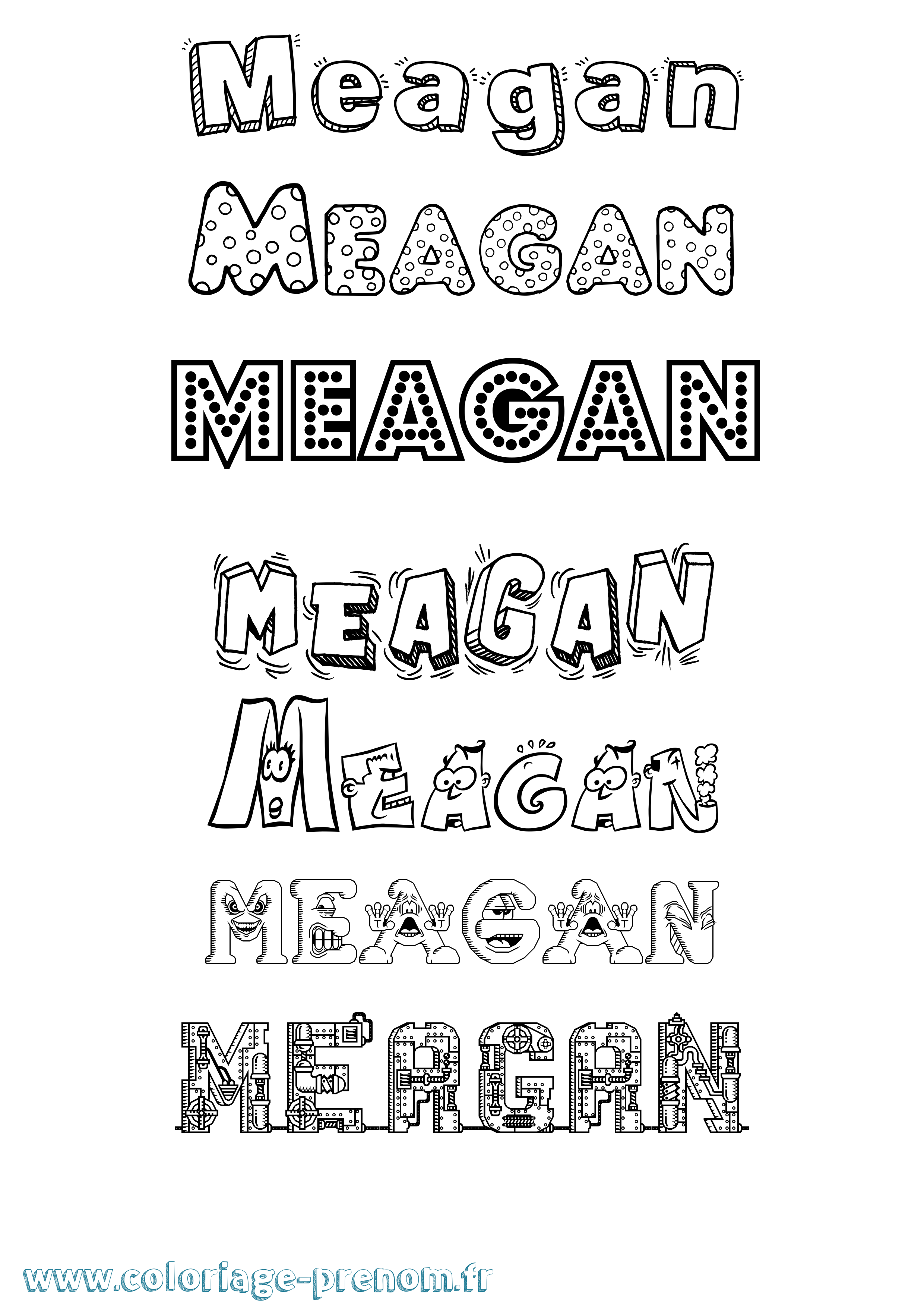 Coloriage prénom Meagan Fun