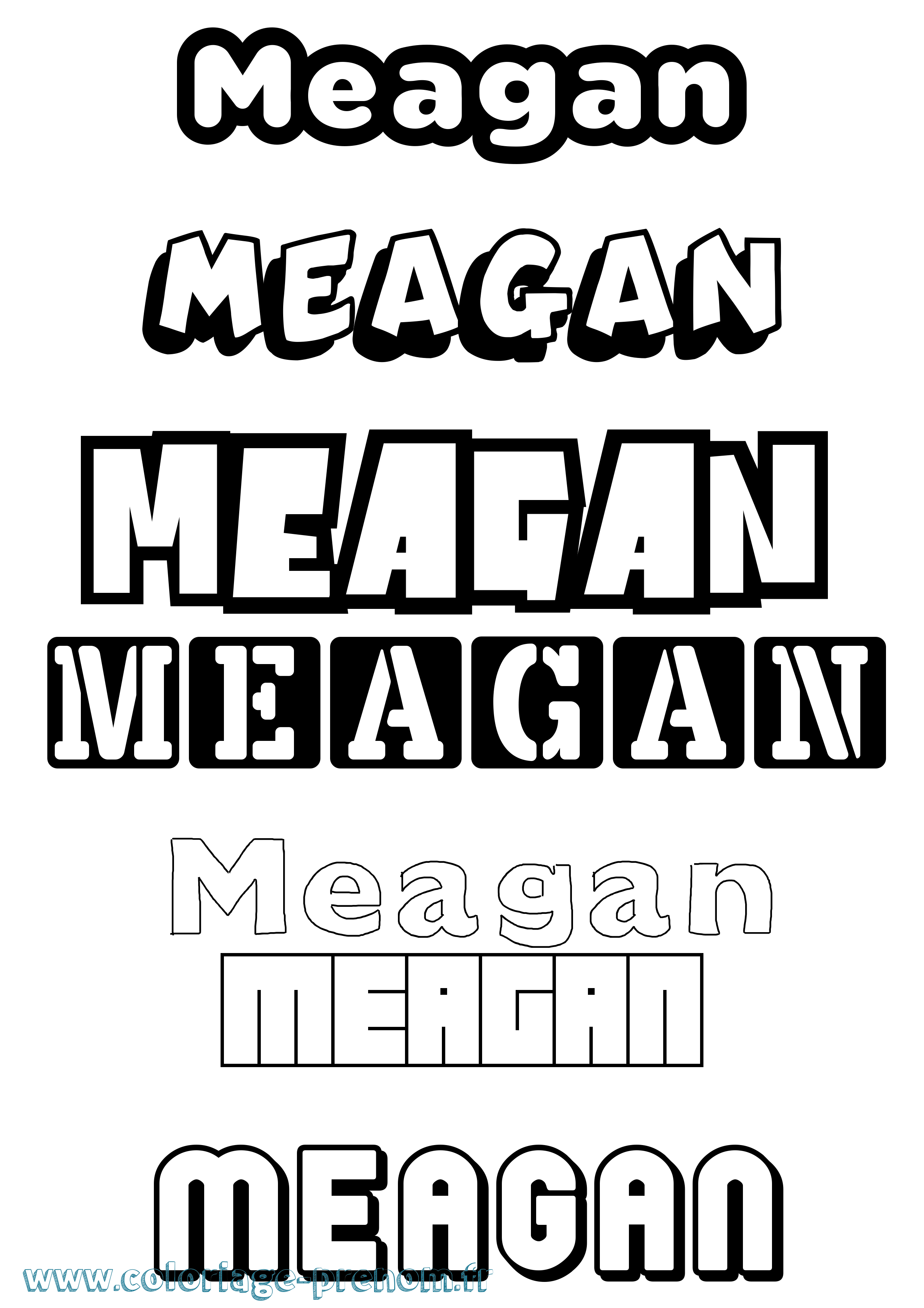 Coloriage prénom Meagan Simple