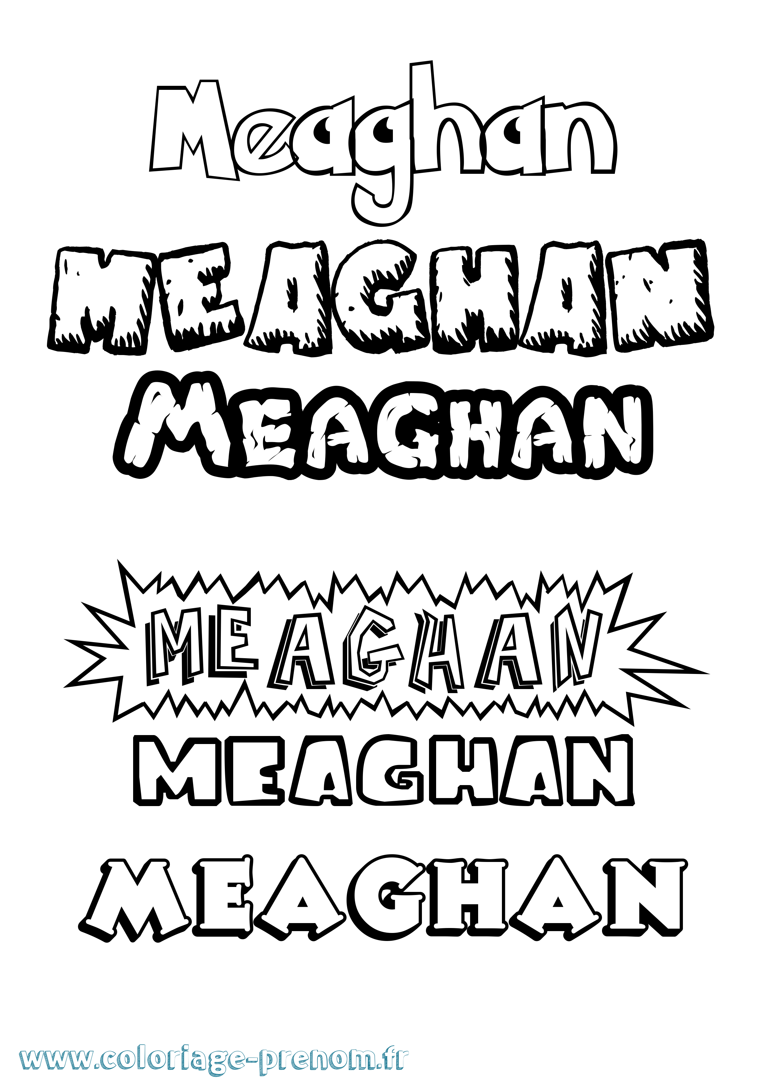 Coloriage prénom Meaghan Dessin Animé