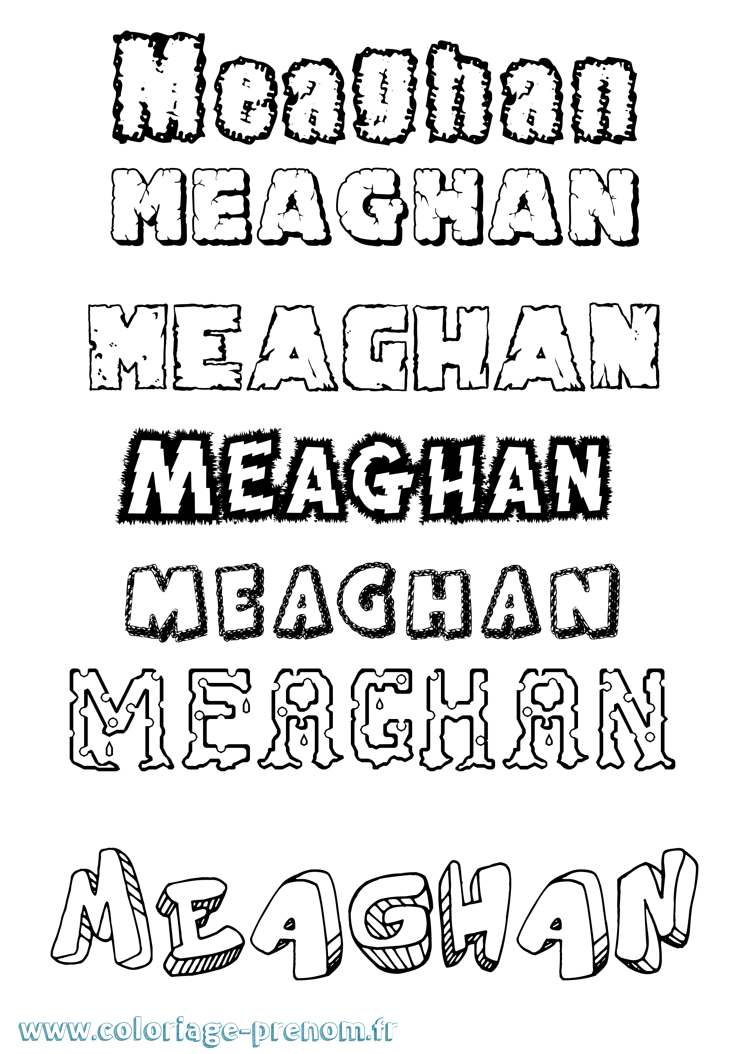 Coloriage prénom Meaghan Destructuré