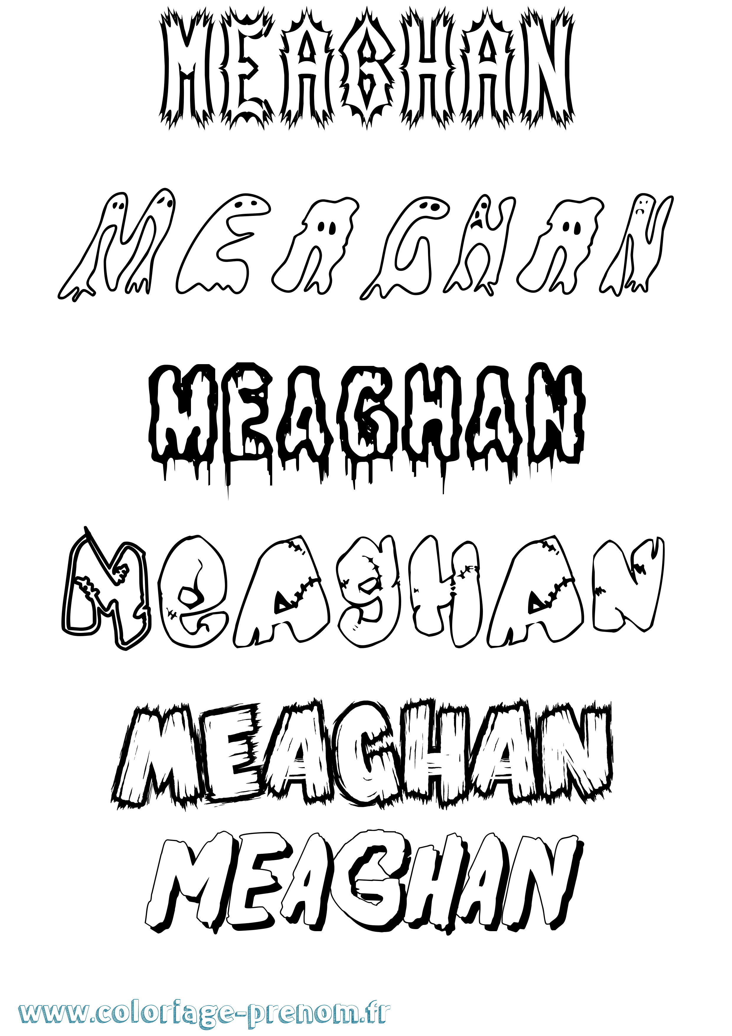 Coloriage prénom Meaghan Frisson