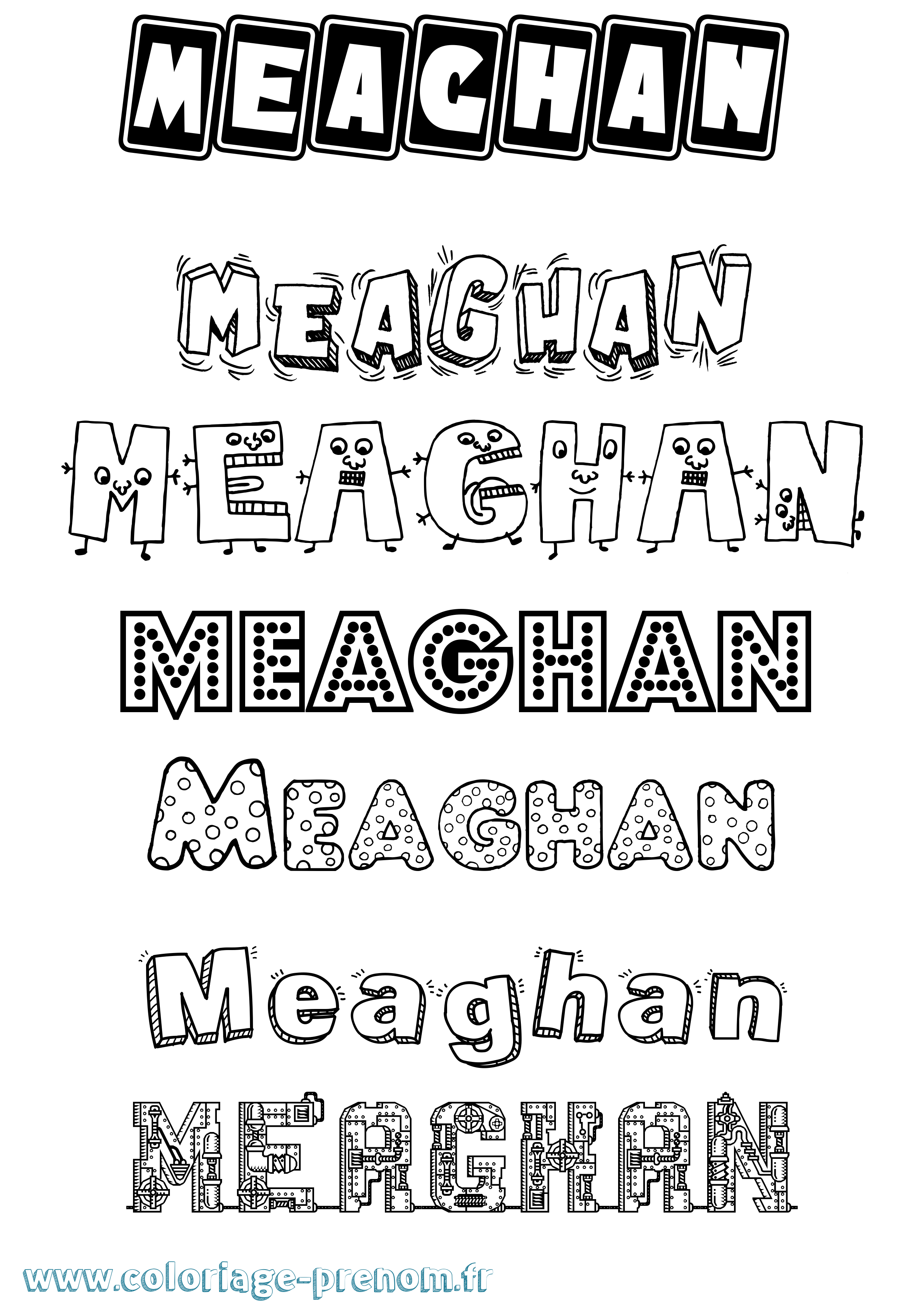 Coloriage prénom Meaghan Fun
