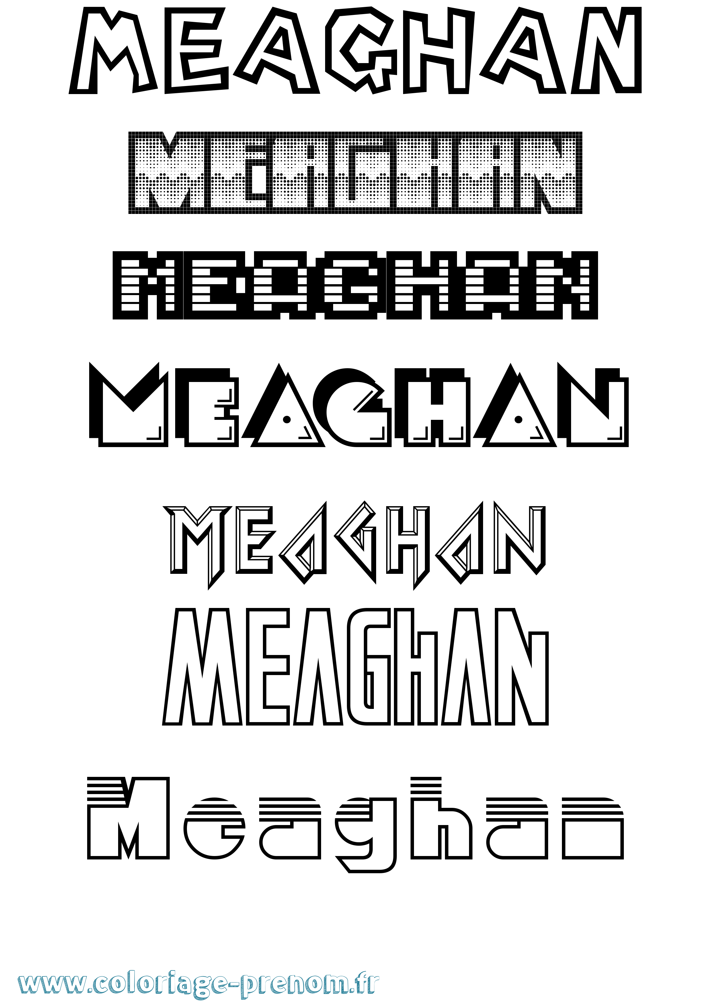 Coloriage prénom Meaghan Jeux Vidéos